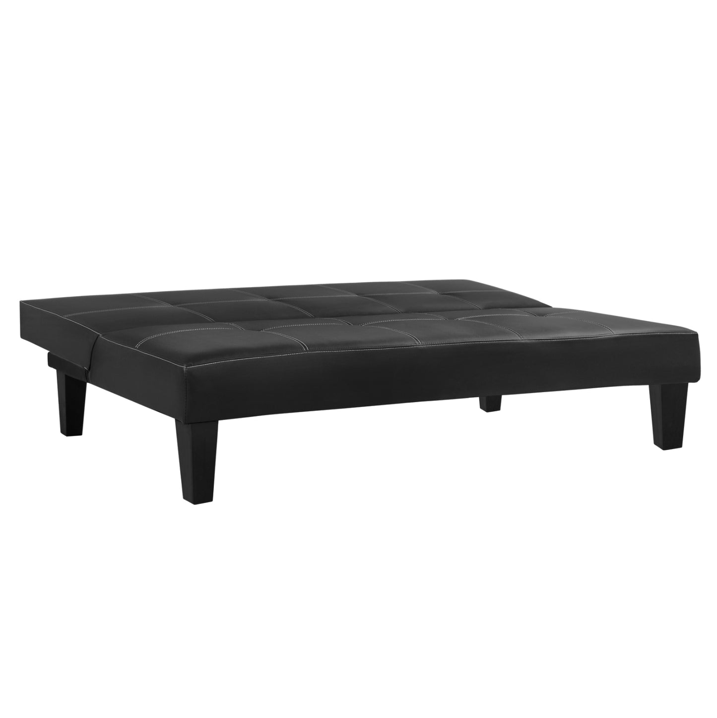 Sofa/bed 3 Seater Hm3002.02 Black Pu With Details 186x90x82