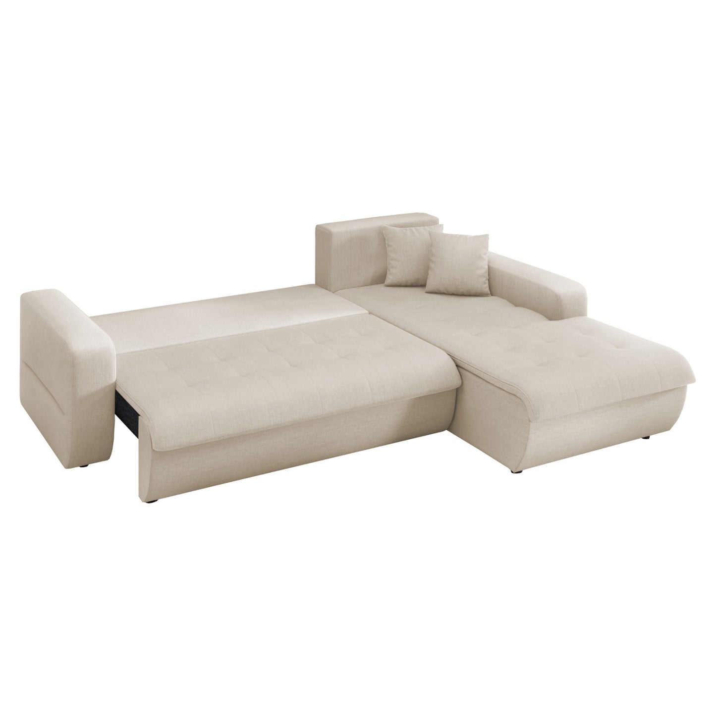 Corner Sofabed Right Kanso Hm3338.03r Beige Fabric 244x188x80hcm.