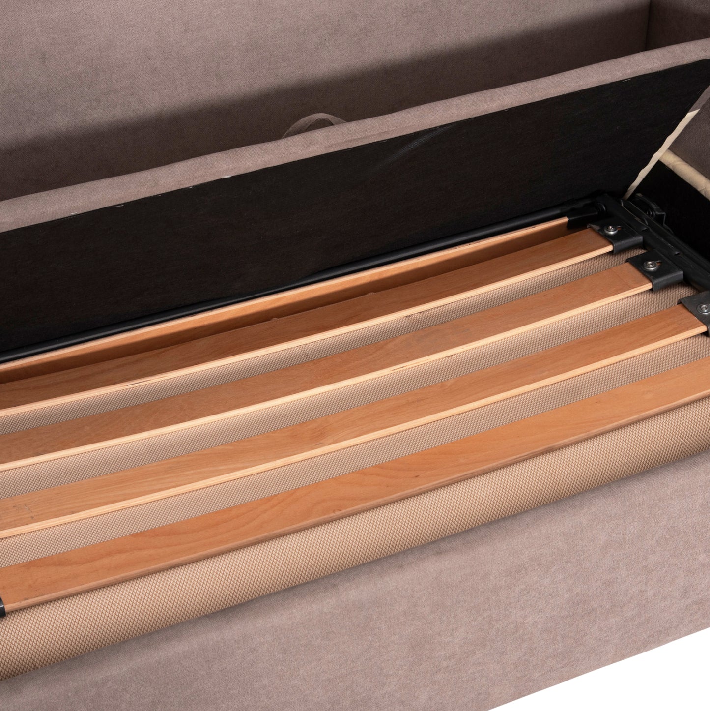SOFA BED ILSA BEIGE STAINPROOF FABRIC-FOLDING COT BED 160x88x68Hcm.