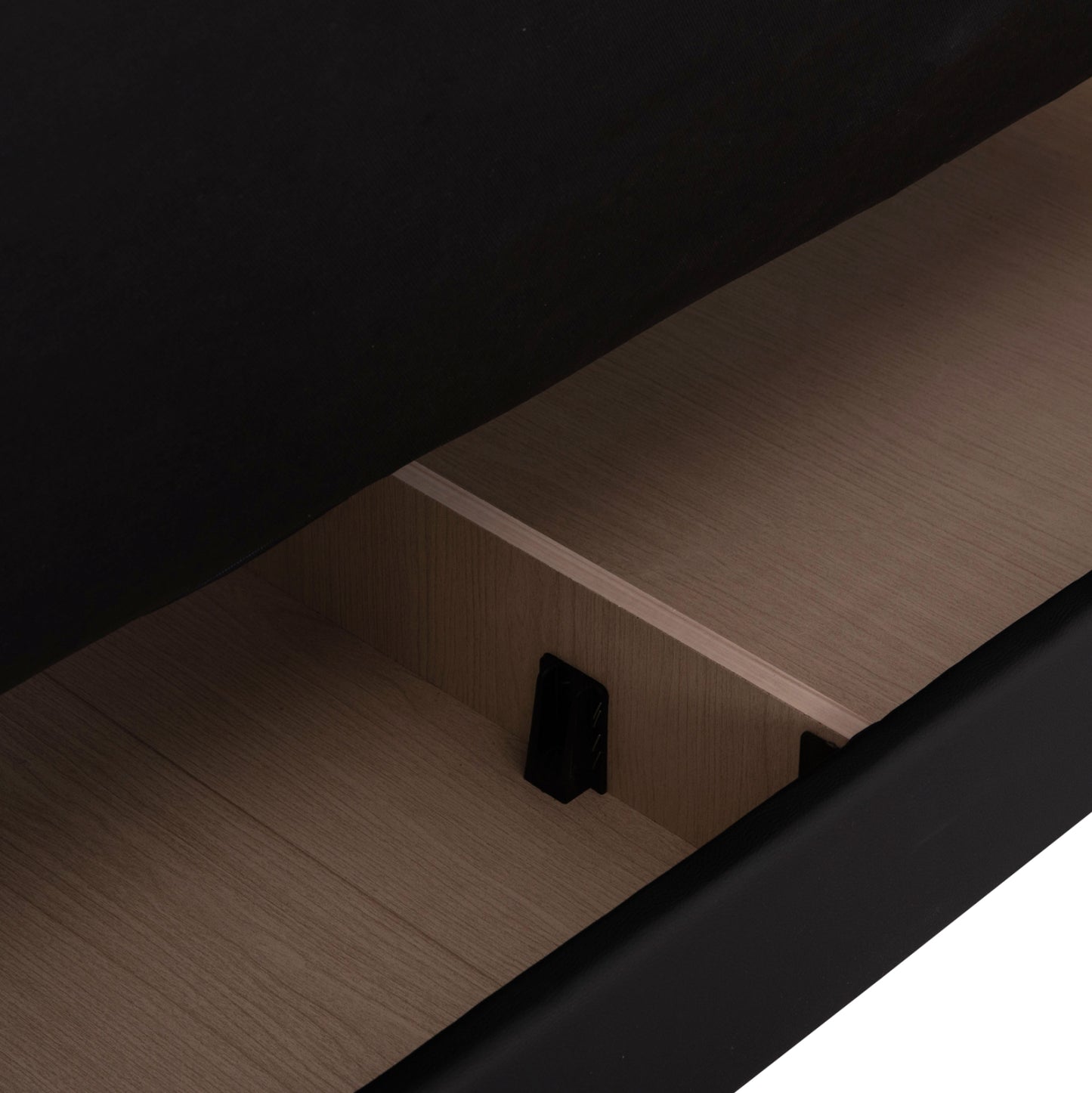 Sofa-bed 3-seater With Storage Space Nikko Hm3292.11 Black Pu 207x80x82hcm.
