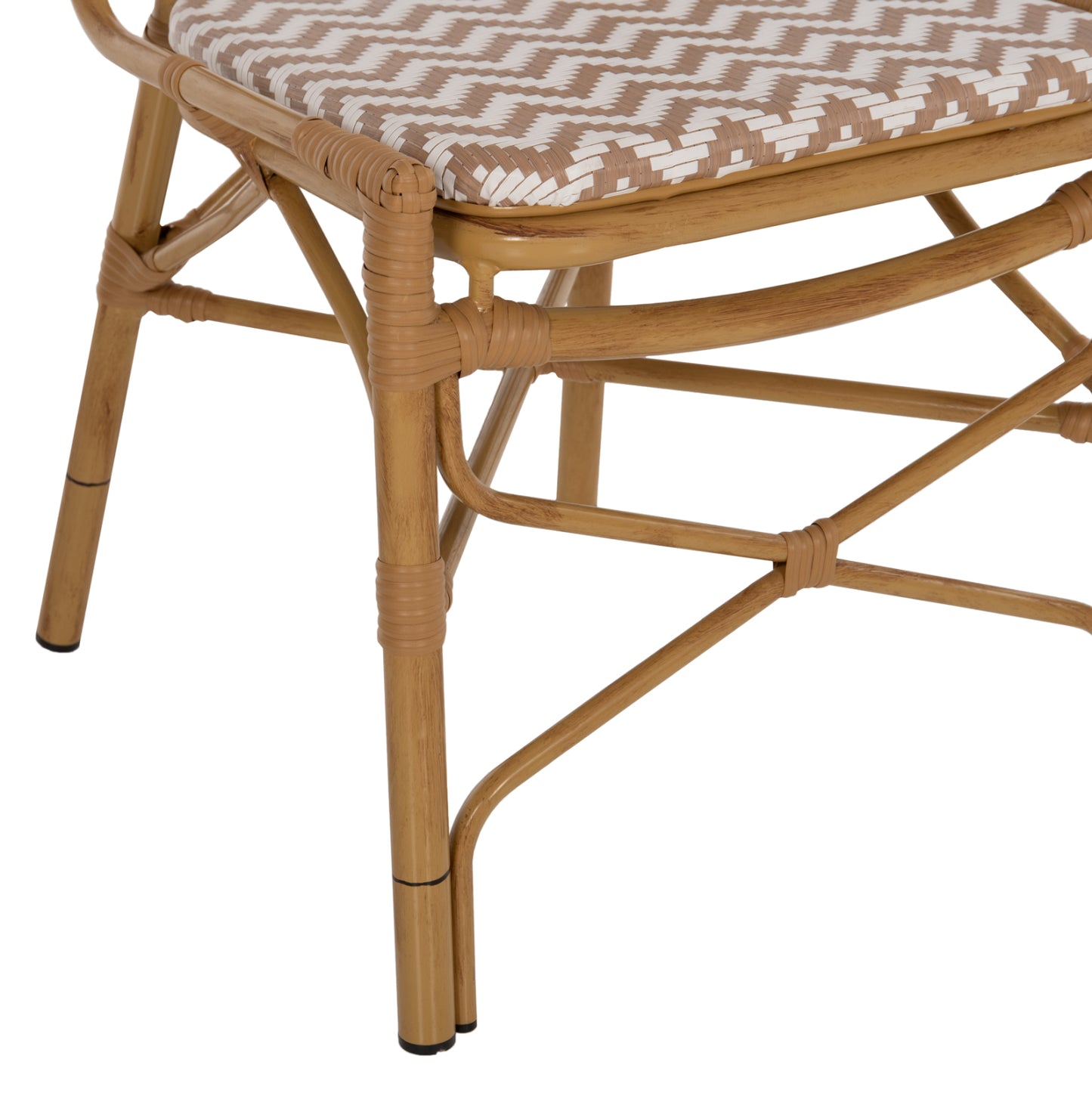 Chair Aluminum Hm5927.03 Bamboo Look Natural-white 46x56x95hcm.