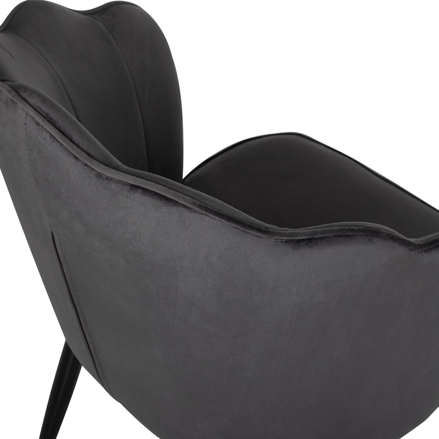 Chair Avie Hm8737.01 Metallic Frame And Grey Velvet 48x48x85hcm.