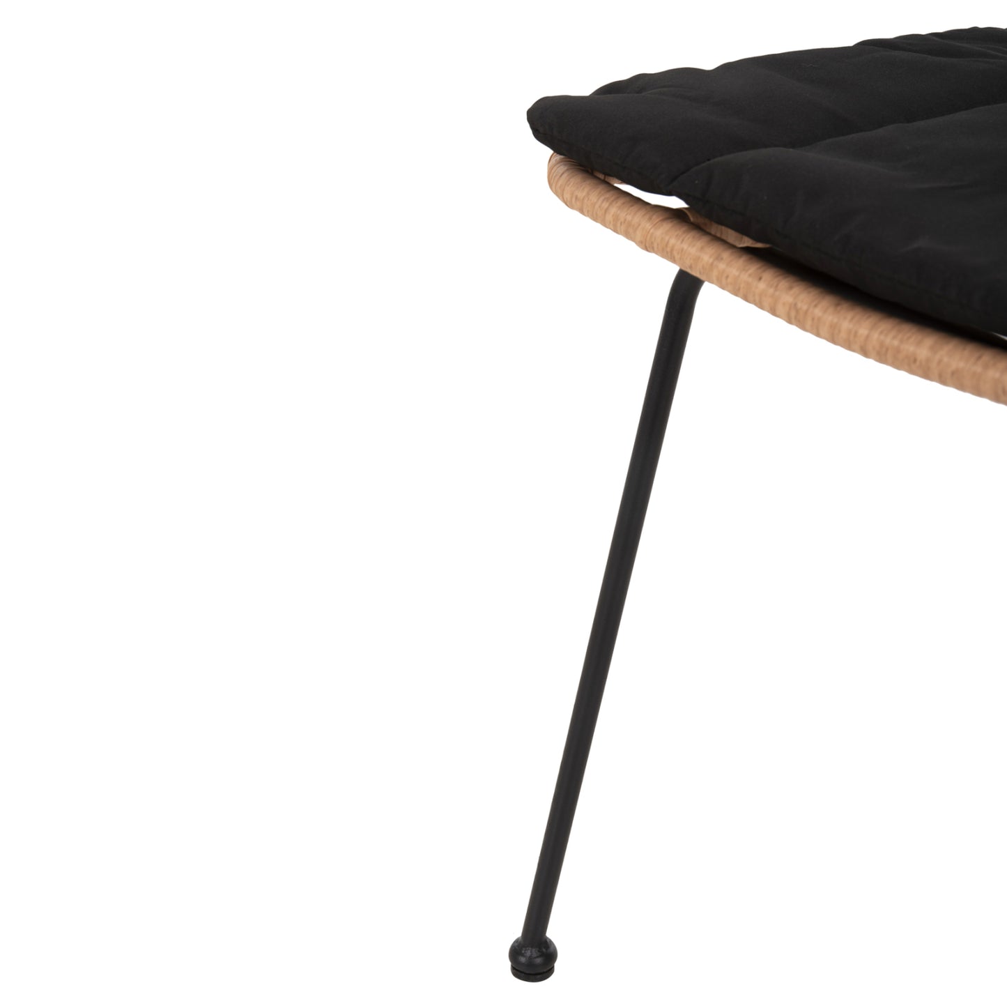 Outdoor Chair Allegra Hm5454.11 Metal&cushion In Black-wicker In Beige 50,5x49,5x88hcm.