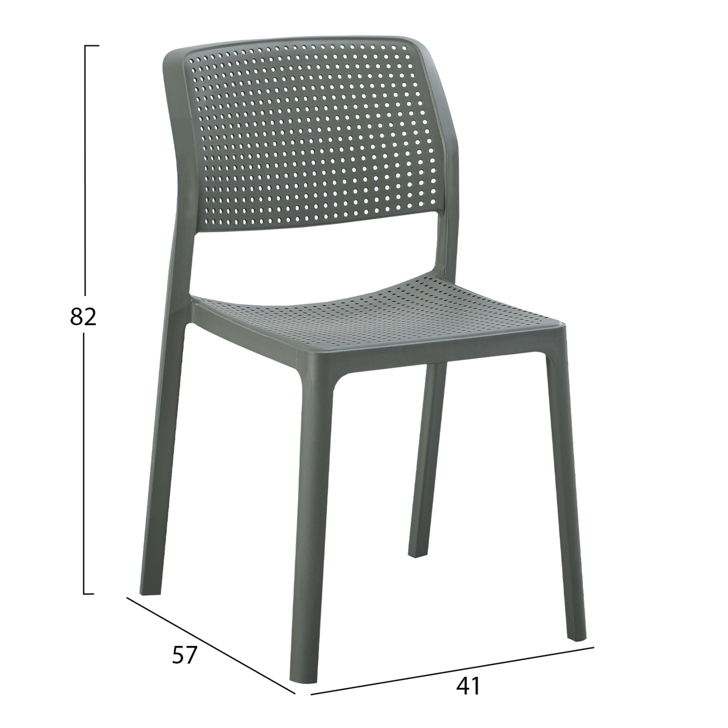 Outdoor Dining Chair Comfee Hm6101.05 Polypropylene In Dark Olive Green 41x57x82hcm.