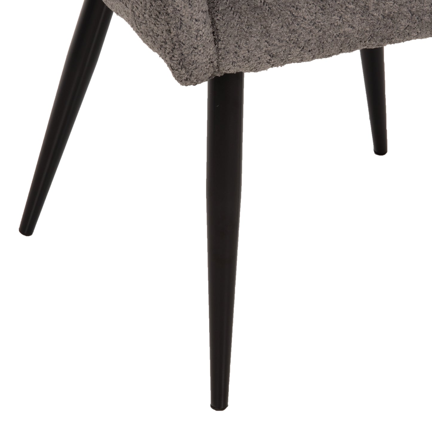 Chair Sarky Hm8585.01 Boucle Grey Fabric-black Metal Legs 55x62x89hcm.