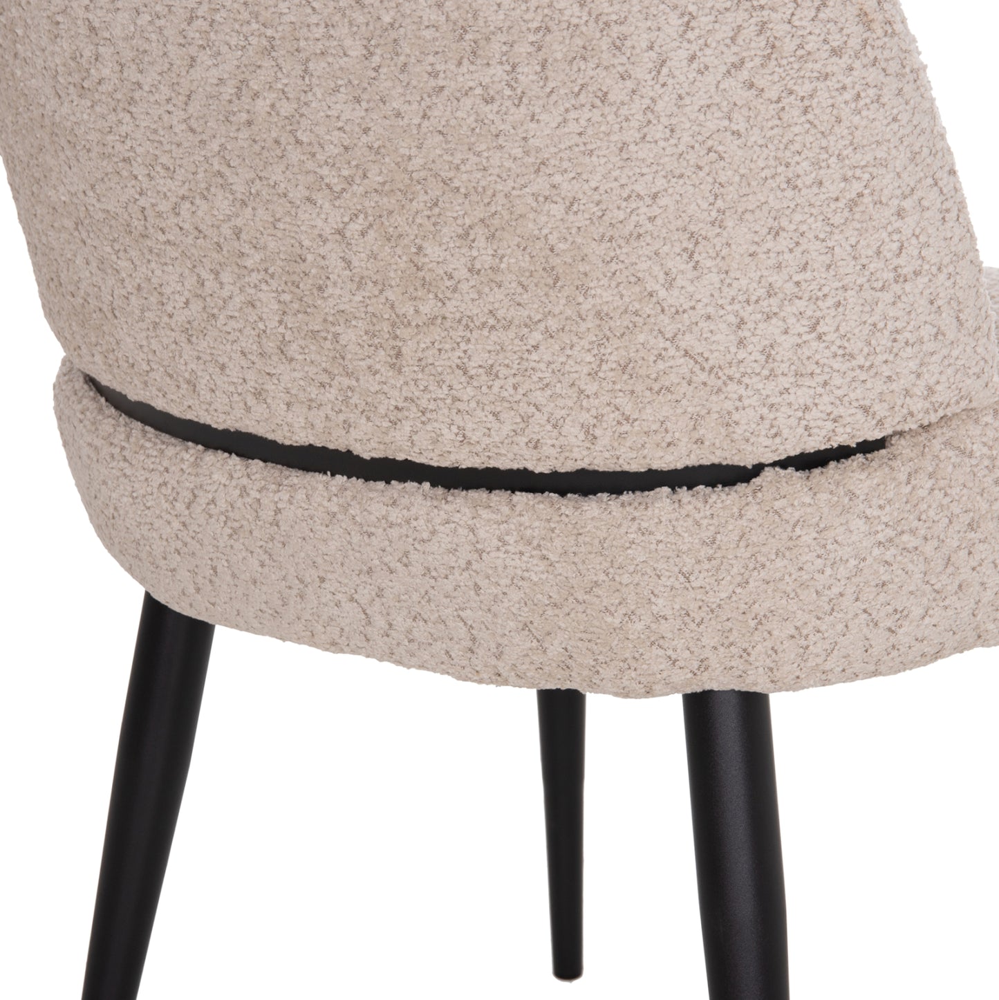 Chair Sarky Hm8585.02 Boucle Ecru Fabric-black Metal Legs 56x64x88hcm.