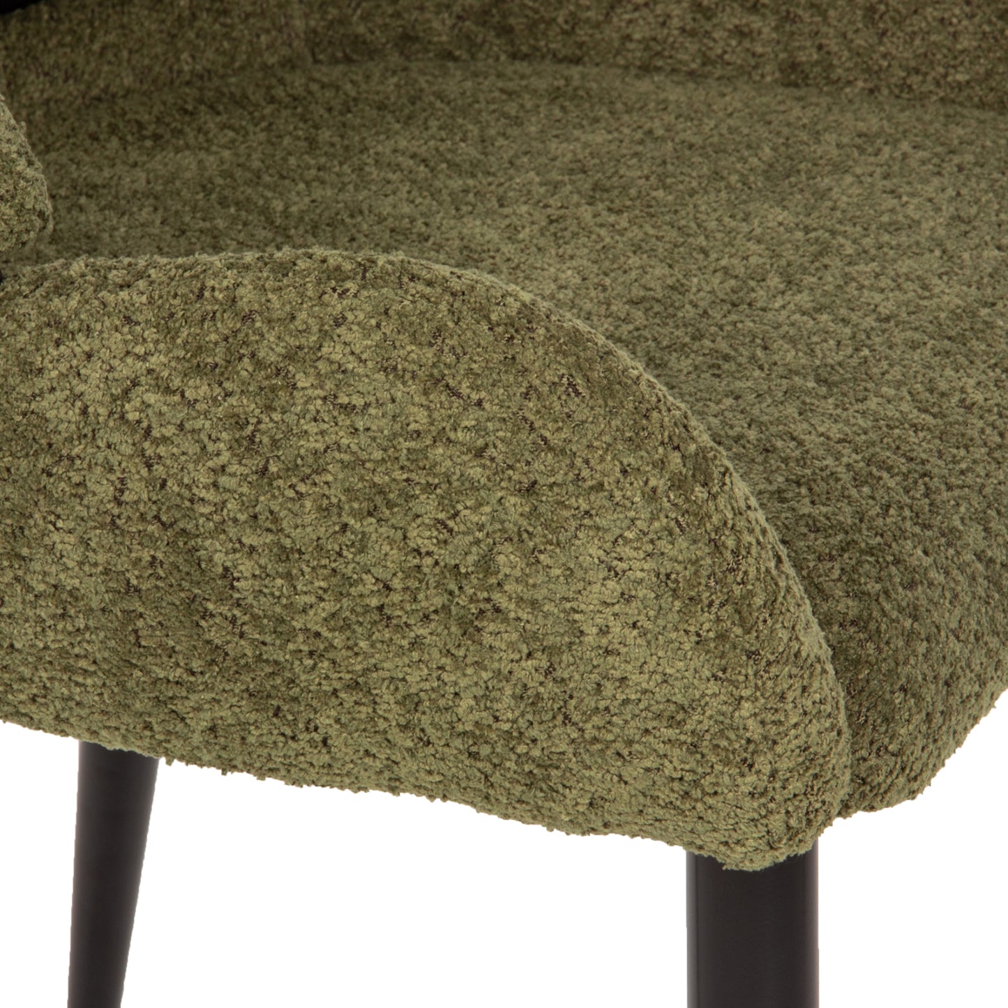 Chair Sarky Hm8585.03 Boucle Green Fabric-black Metal Legs 55x62x89hcm.