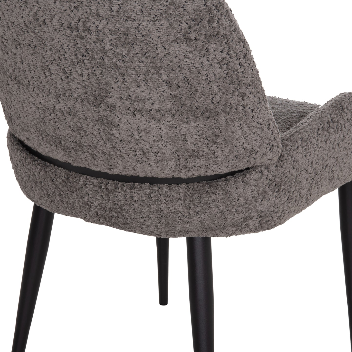 Dining Chair Sarky Hm8585.11 Boucle Grey Fabric-black Metal Legs 56x64x88hcm.