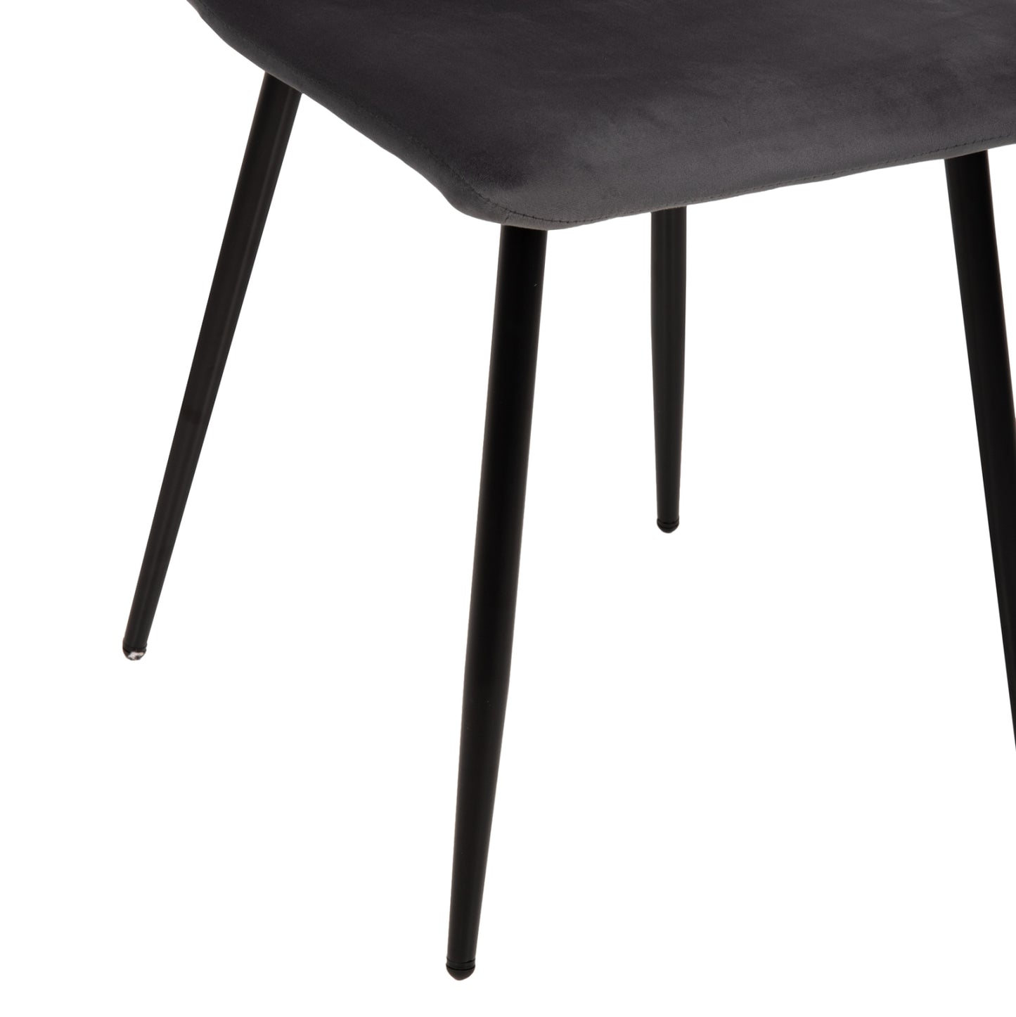 Dining Chair Latrell Hm8587.01 Grey Velvet & Black Metal Legs 43x54x88hcm.