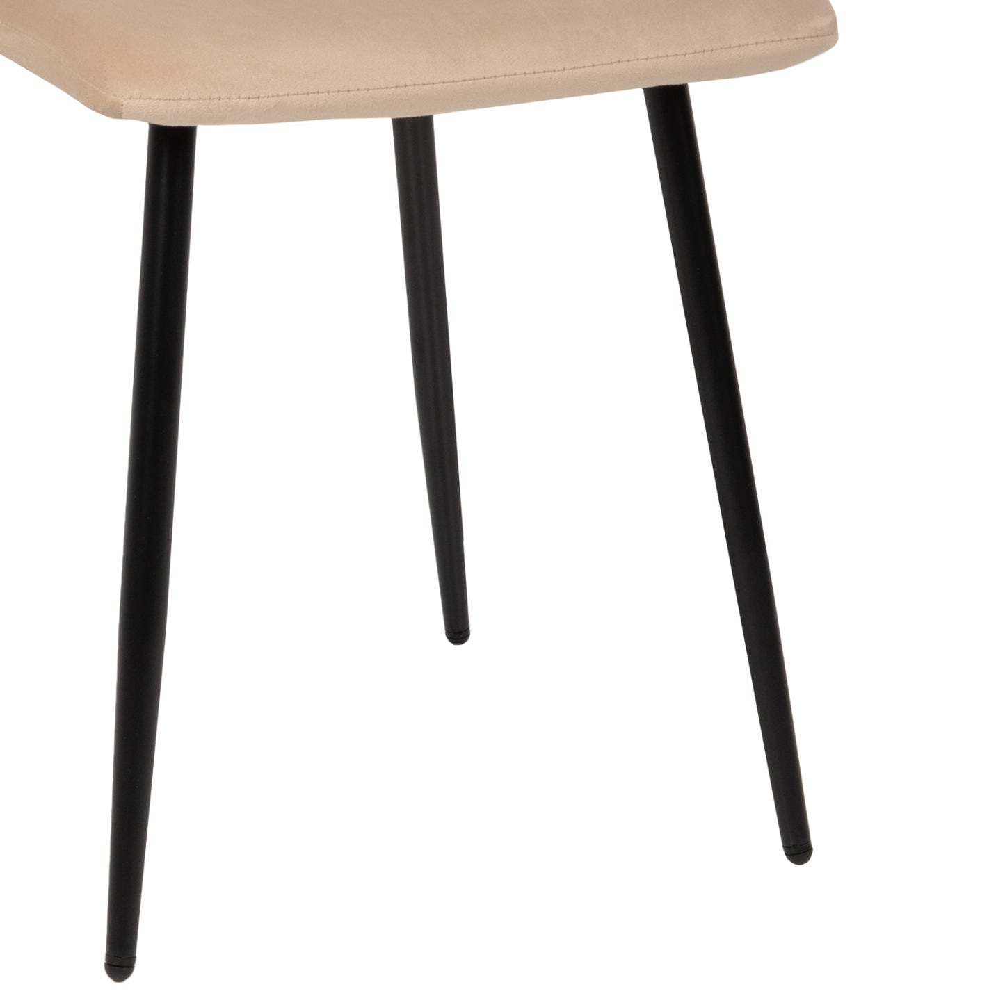Dining Chair Latrell Hm8587.05 Ecru Velvet & Black Metal Legs 43x54x88hcm.
