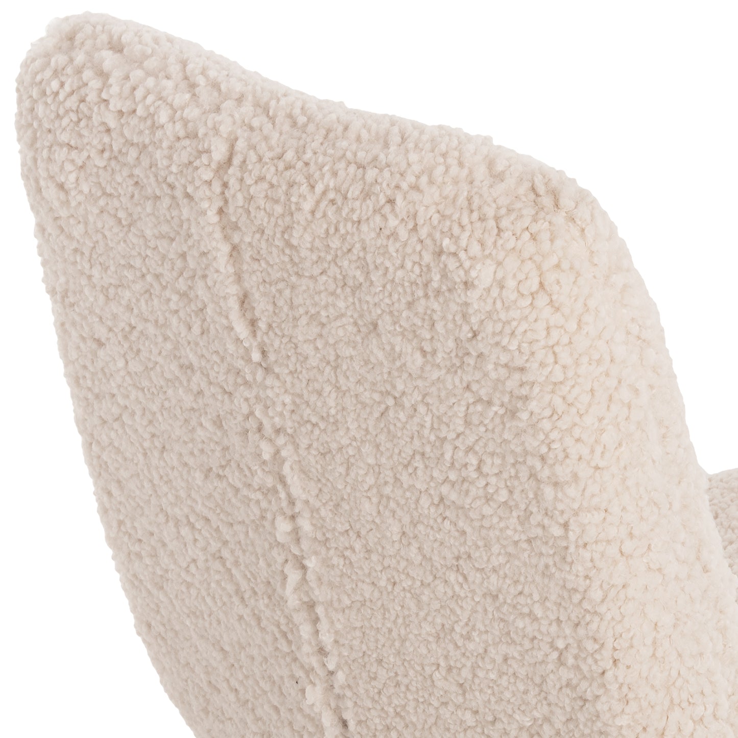 Chair Shelly Hm8590.02 Teddy Fabric In White-black Metal Legs 48x64x87hcm.