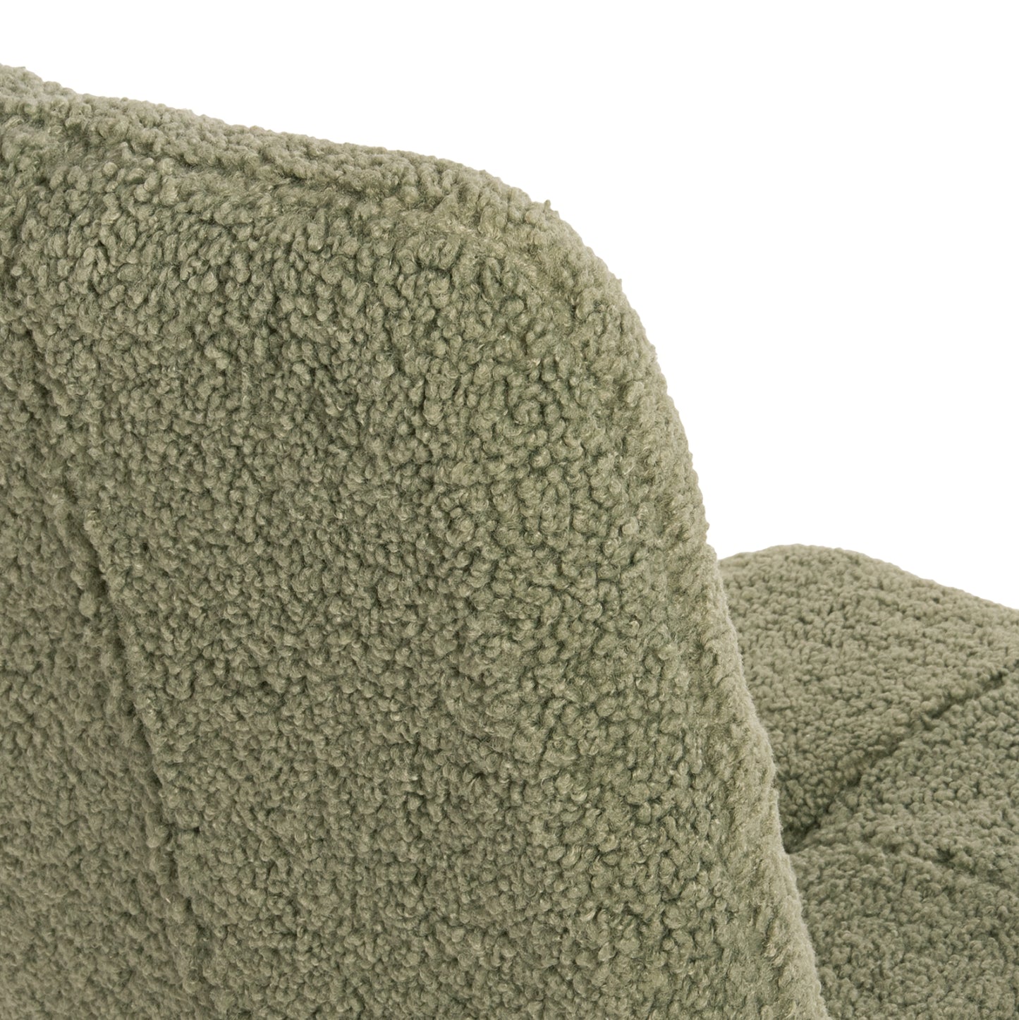 Chair Shelly Hm8590.03 Teddy Fabric In Pistachio Green-black Metal Legs 48x64x87hcm.