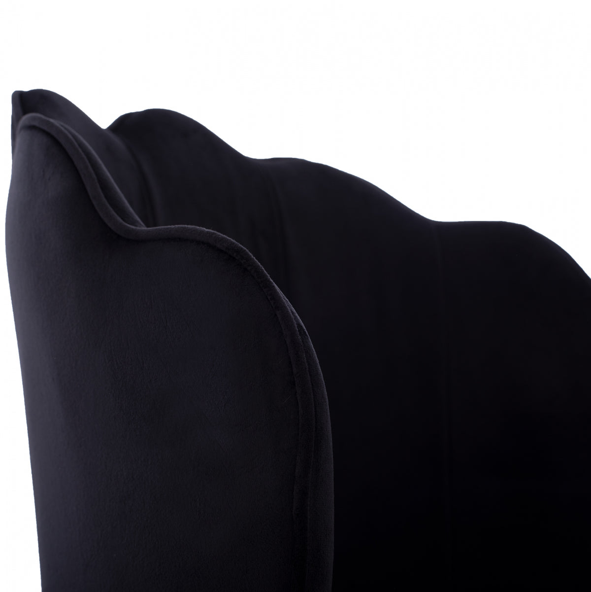 Chair Hm8737.04 Velvet Black With Metal Gold Frame 48x48x85 Cm.