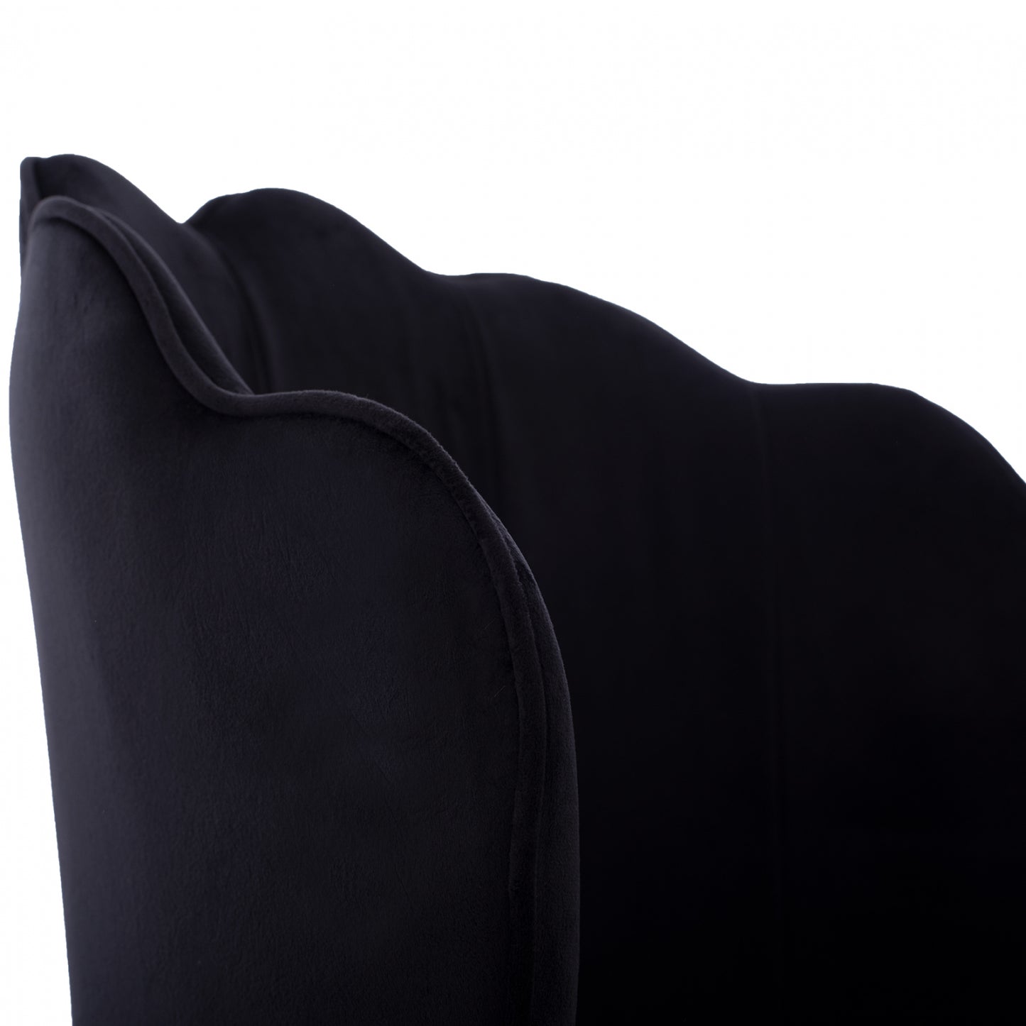 Chair Hm8737.04 Velvet Black With Metal Gold Frame 48x48x85 Cm.