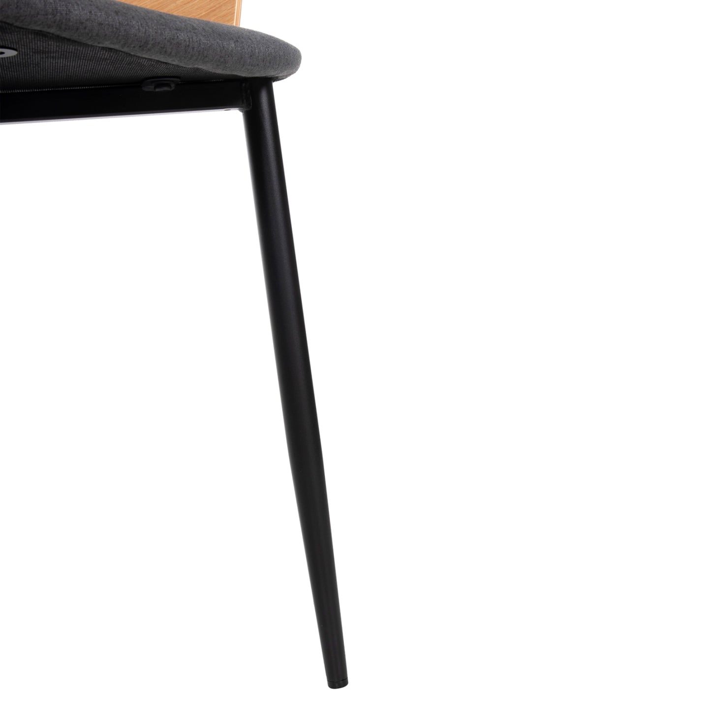 Dining Chair Velp Hm9616.02 Wood In Natural-grey Fabric-black Metal Legs 55,5x50x79hcm.