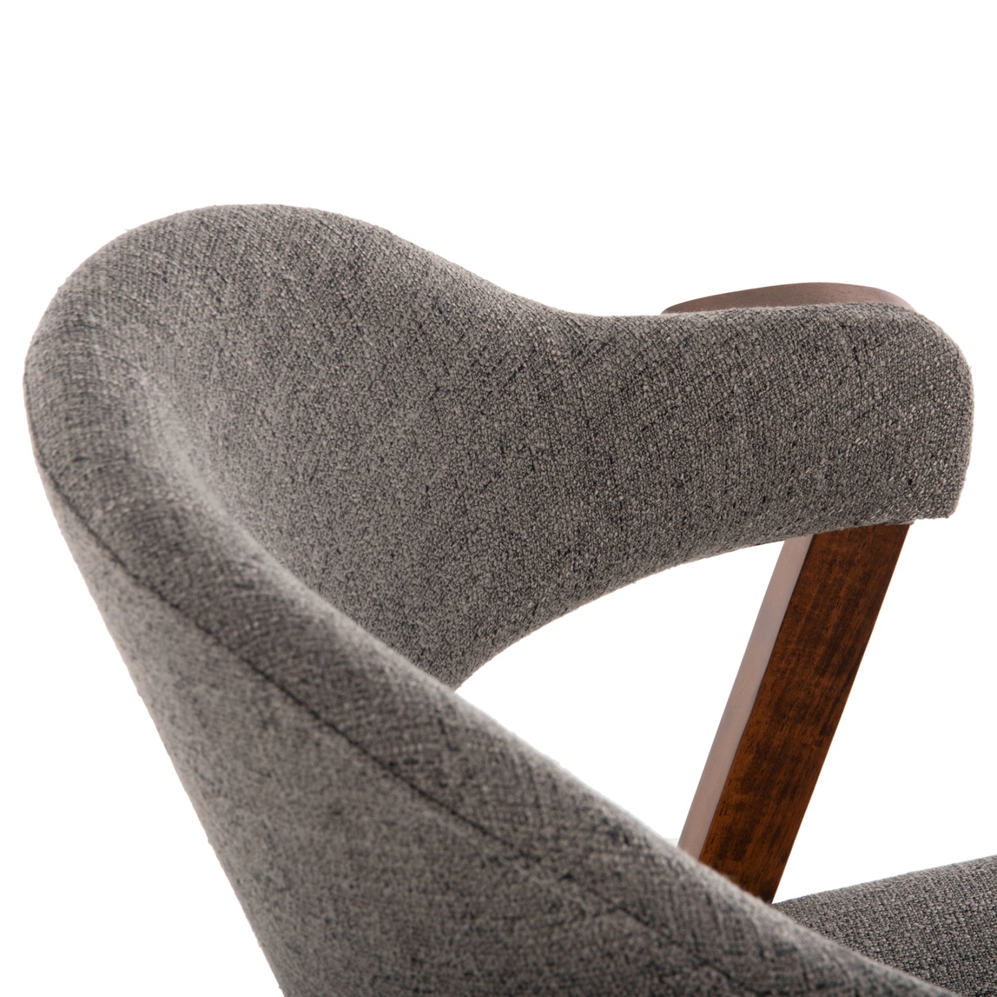Dining Chair Rider Hm9734.01 Rubberwood In Walnut Color-grey Fabric 59x59x83hcm.