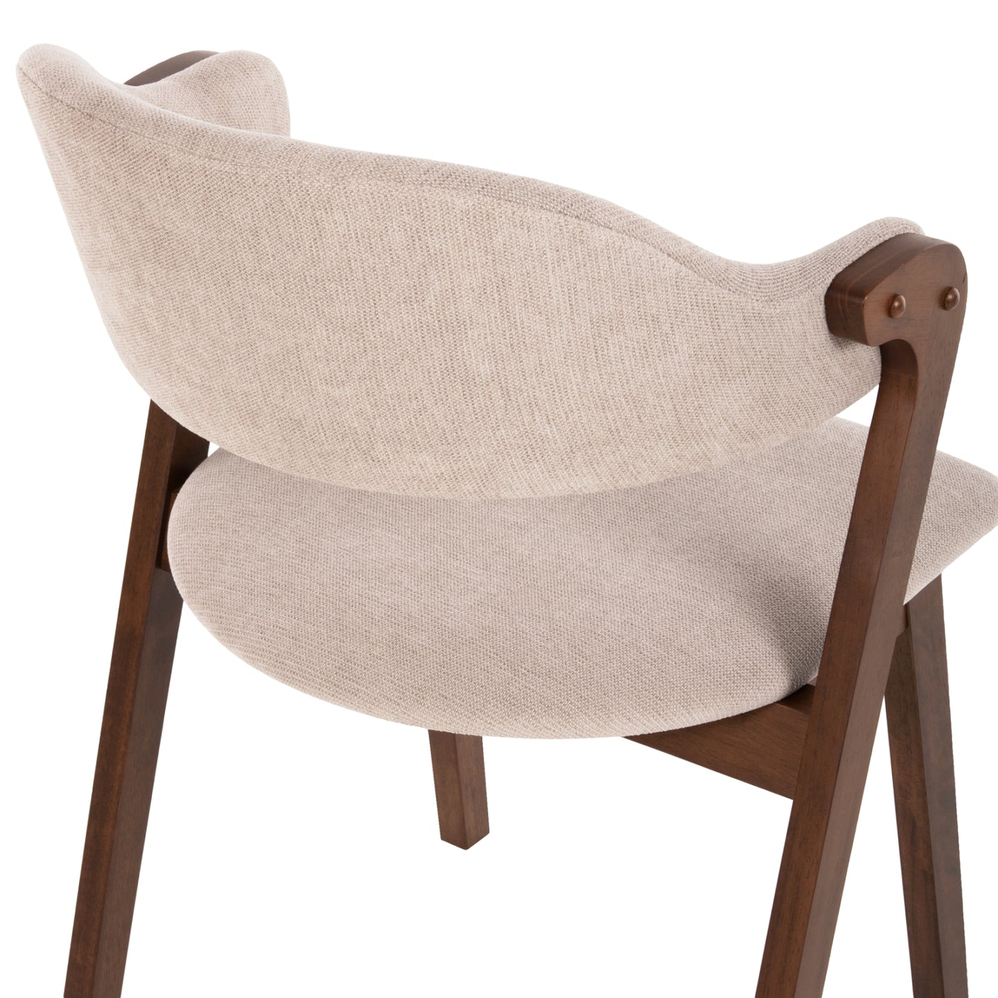 Dining Chair Rider Hm9734.02 Rubberwood In Walnut Color-ecru Fabric 59x59x83hcm.