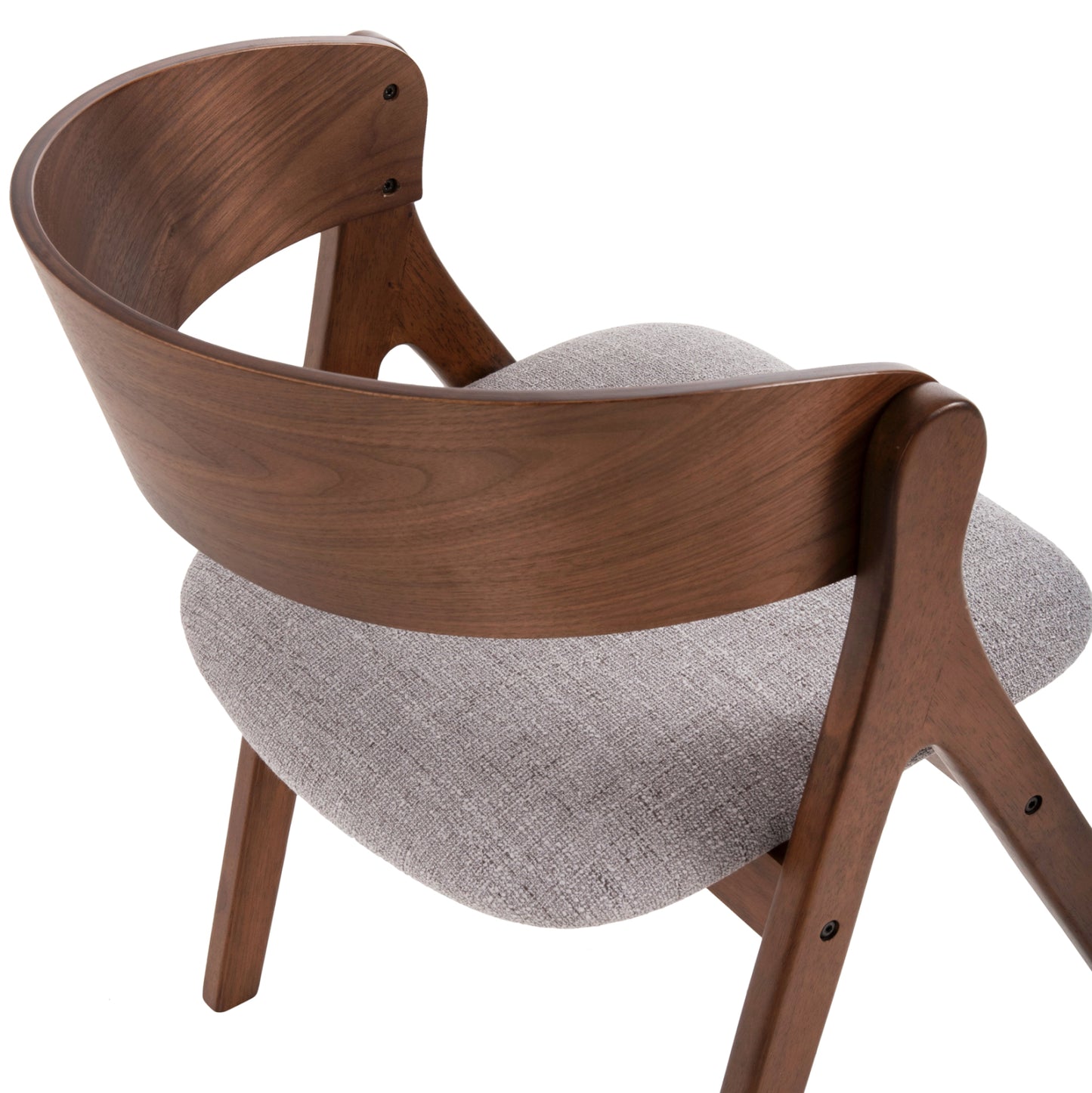Dining Chair Nekker Hm9739.02 Rubberwood In Walnut Color-grey Fabric Seat 56x55x78hcm.