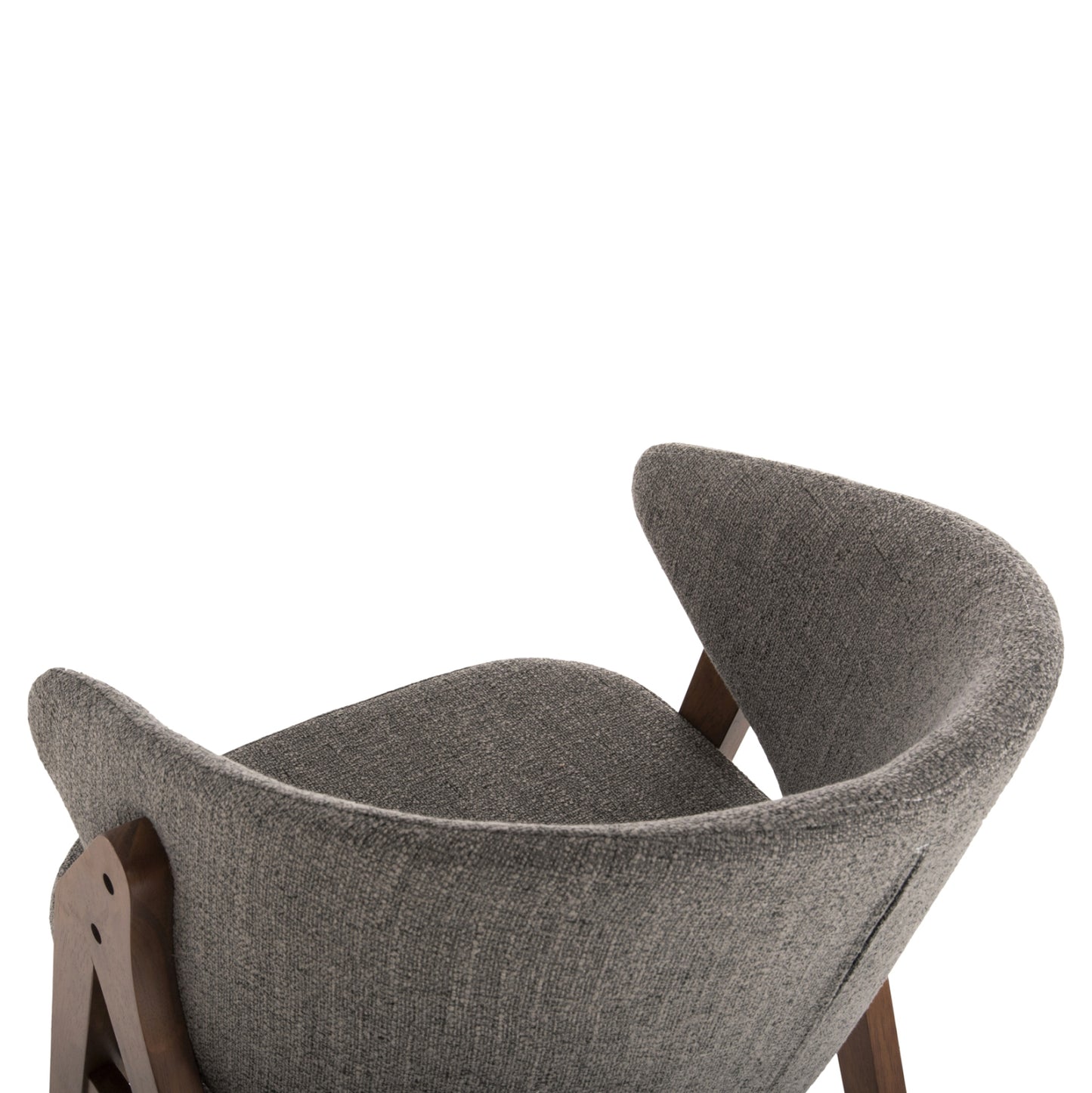 Dining Chair Hana Hm9746.02 Rubberwood In Walnut-fabric In Grey 55x60x84hcm.