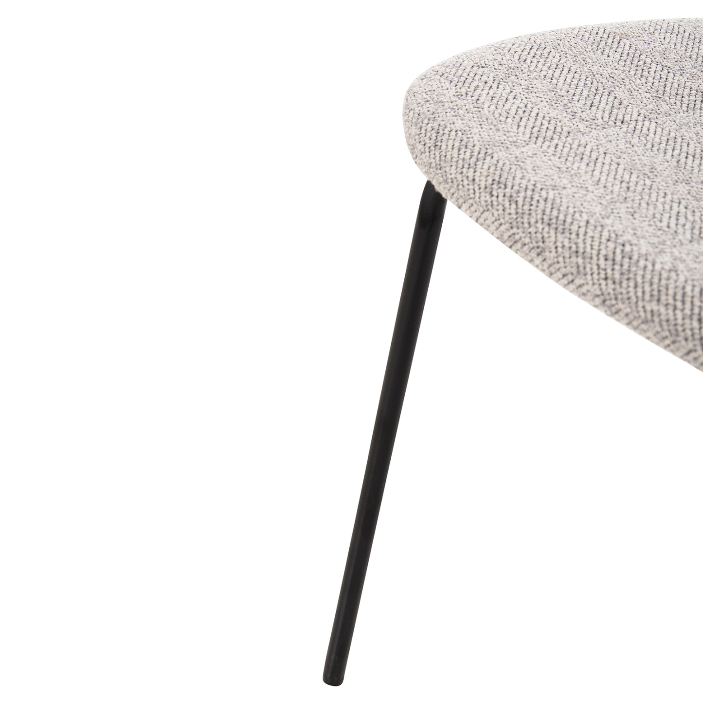 Dining Chair Dory Hm9855.03 Metal Frame In Black-fabric In Light Grey 48,5x61x76hcm.