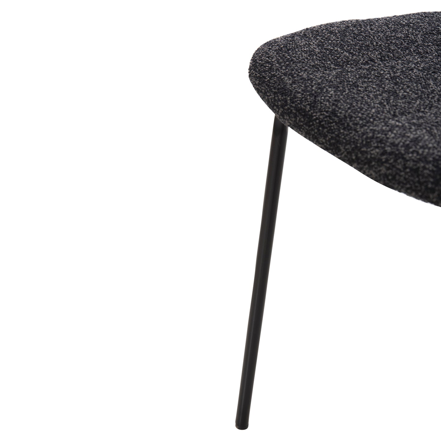 Dining Chair Dory Hm9855.04 Metal Frame In Black-fabric In Dark Grey 48,5x61x76hcm.