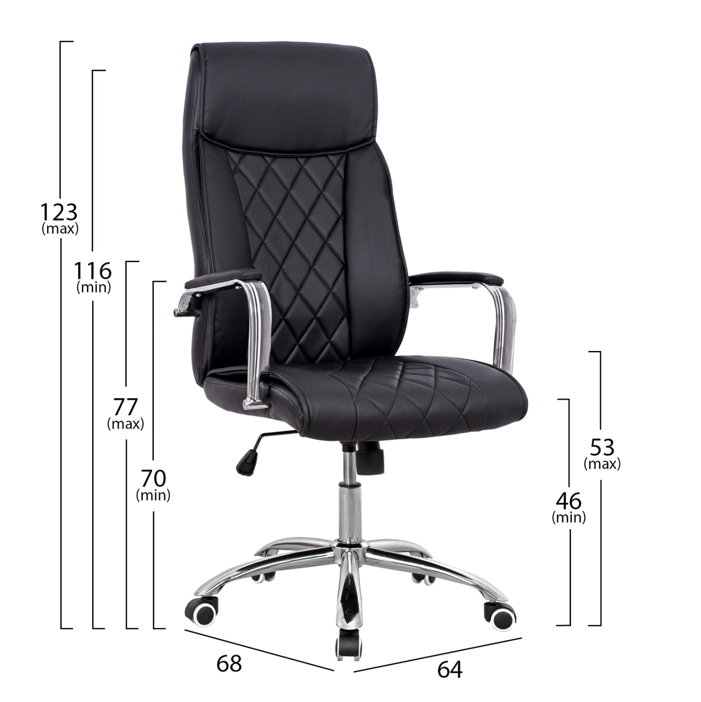 Manager's Office Chair Hm1104.01 Black Color 64x68x(116-123)cm