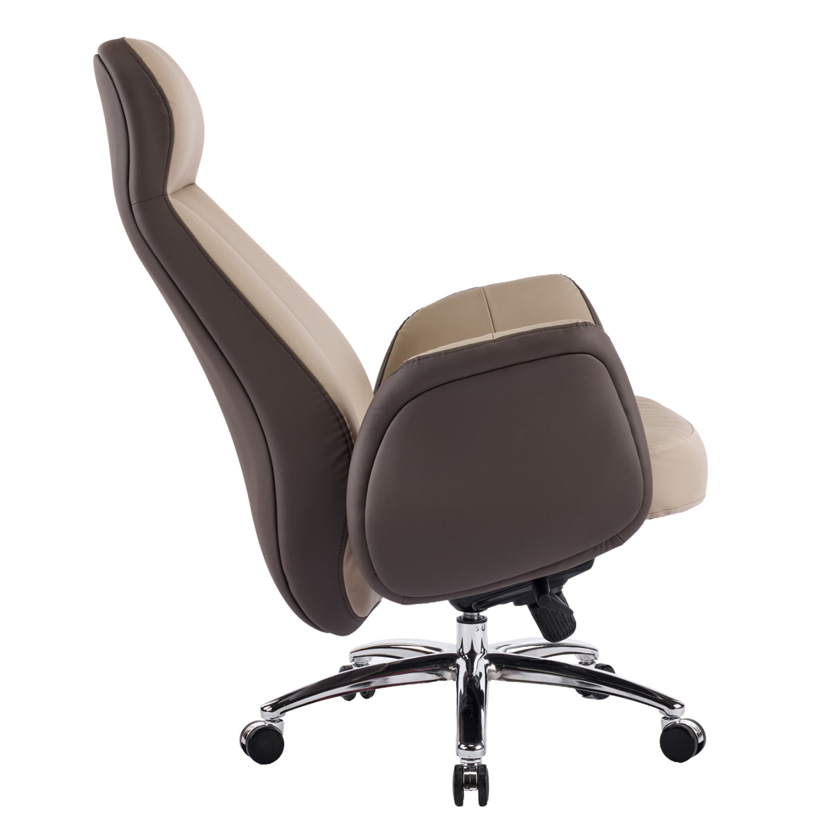 Office Chair Dramon Hm18356.02 Beige-brown Pu Leather--chromed Base 66x70x132.5hcm.