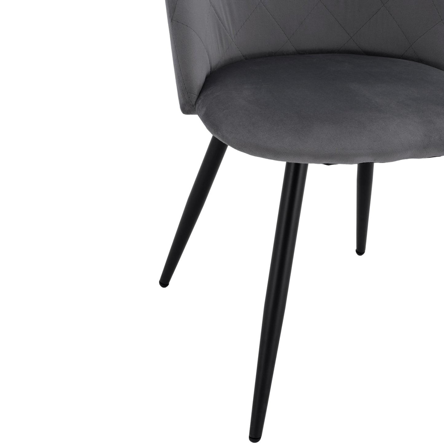Dining Chair Hm8731.11 With Metallic Legs & Grey Velvet
