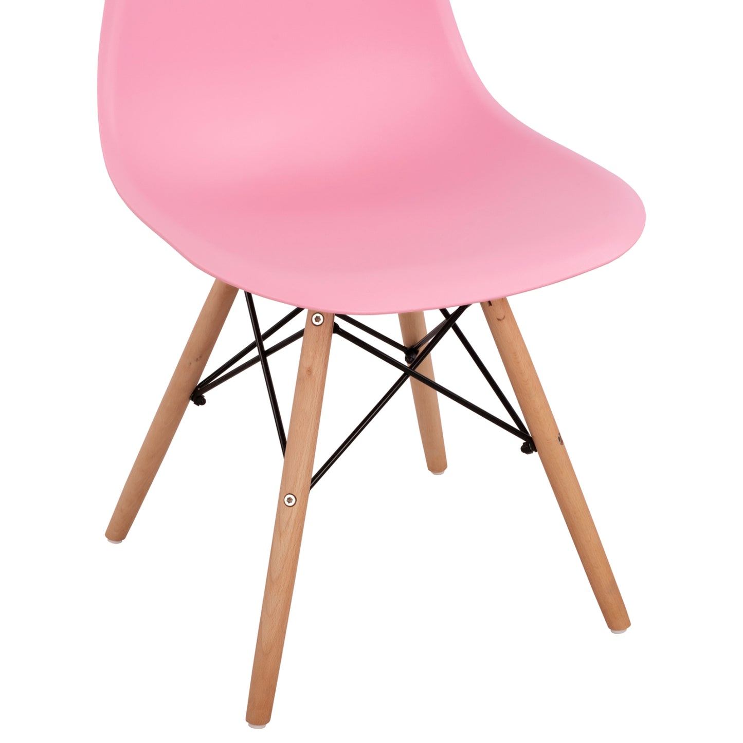 Chair With Wooden Legs And Seat Twist Pp Pink Hm8460.05 46x50x82 Cm