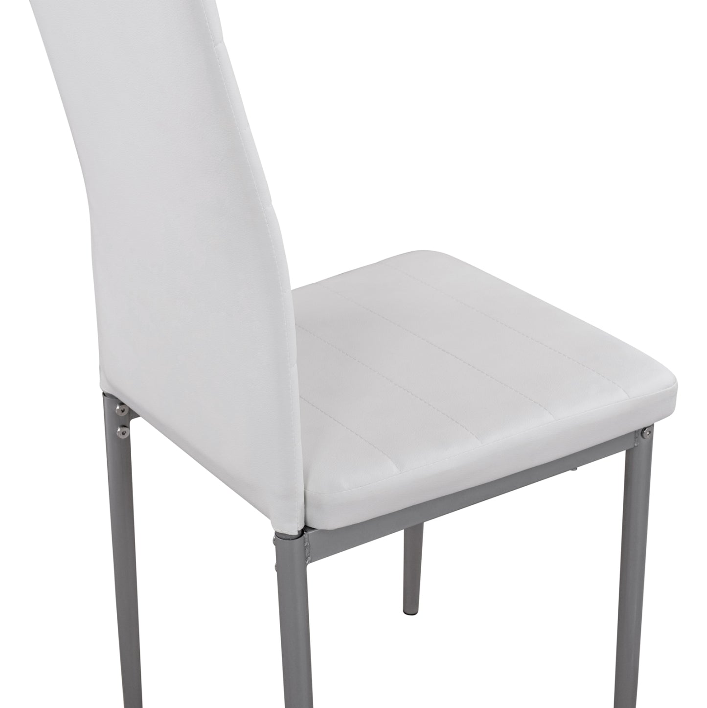 Metallic Chair Lady Hm0037.11 White Pu Metalic Frame K/d 40x48x95h Cm