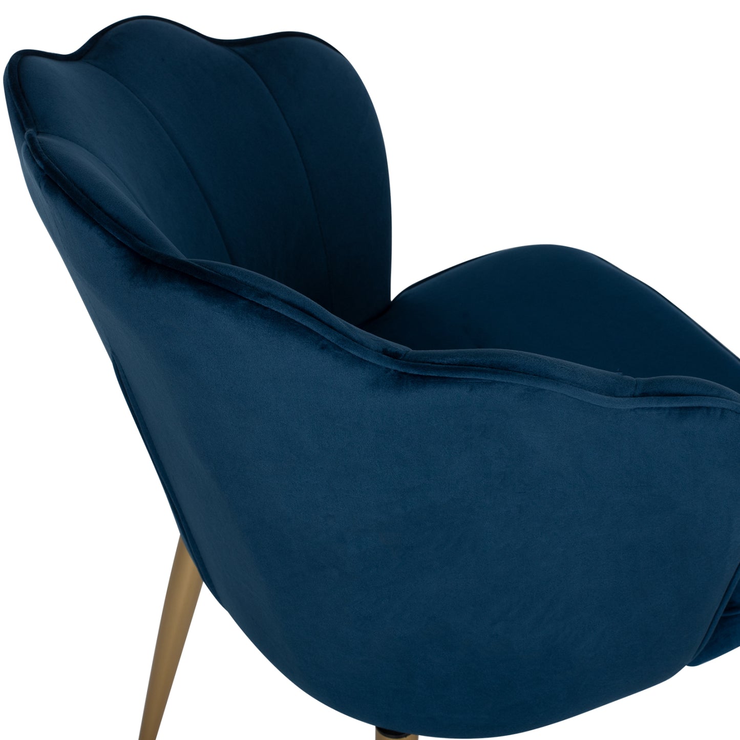 Chair Avie Hm8737.08 Metallic With Blue Velvet And Golden Legs 48x48x85Ηcm.