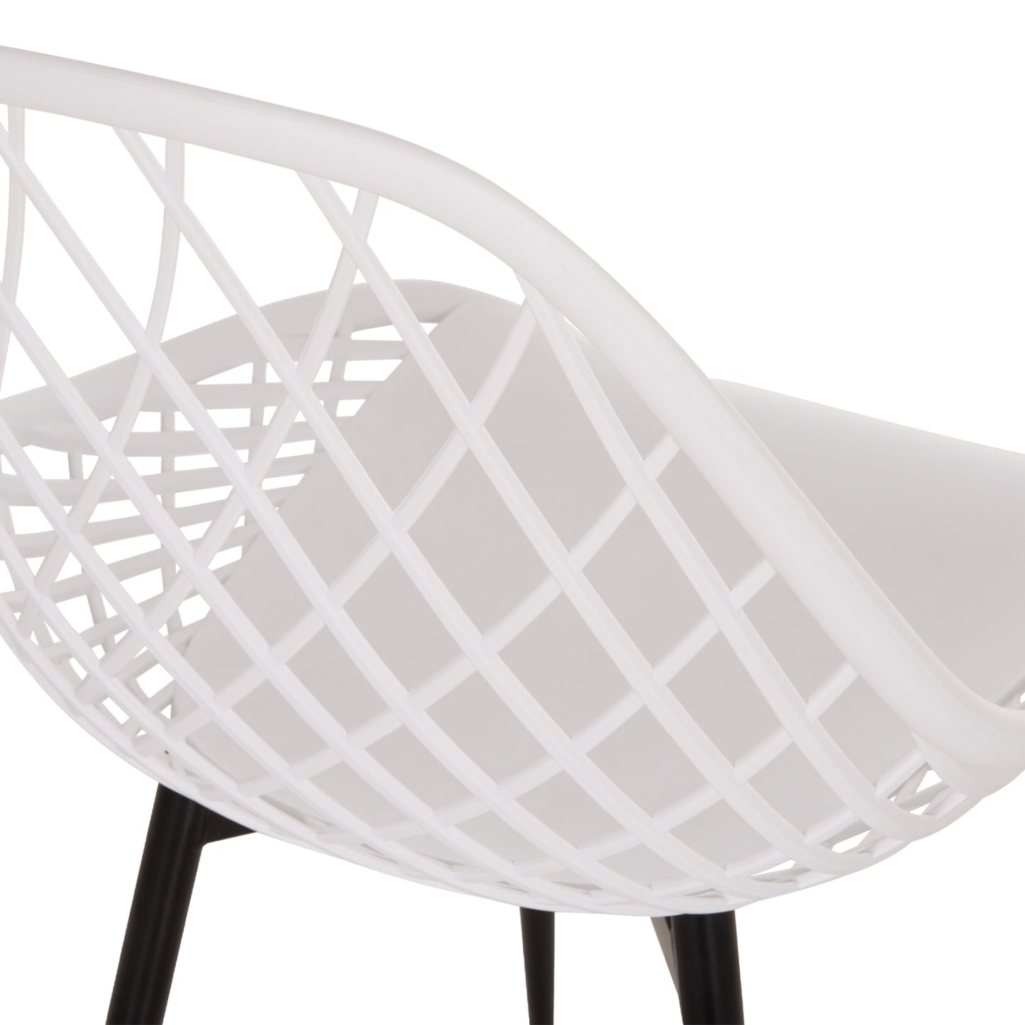 Chair Polypropylene Hm9524.01 In White Color With Black Metal Legs 52x53x82hcm.