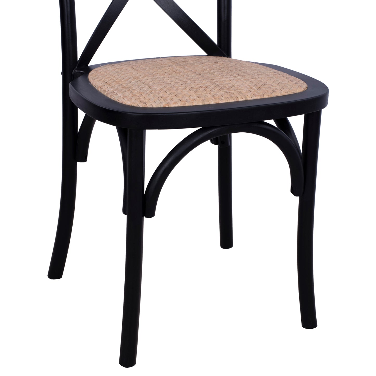Chair Owen Stackable Beech Wood Black Matte With Crossed Back Hm8575.02 45x55,5x90 Cm