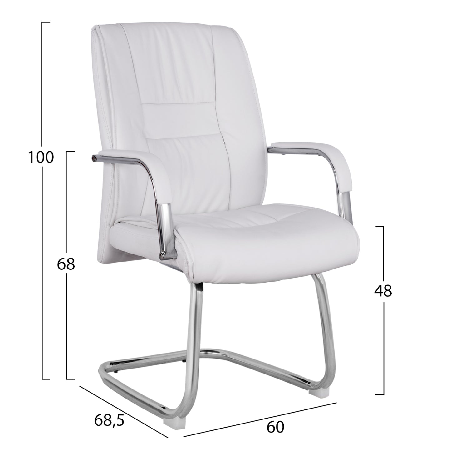 Conference Chair Hm1107.02 White Color 58x72x98cm