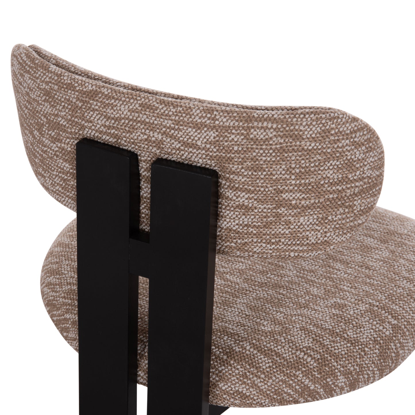 Dining Chair Karvo Hm18252.03 Fabric In Brown--wood In Black 57x50x78.5hcm.