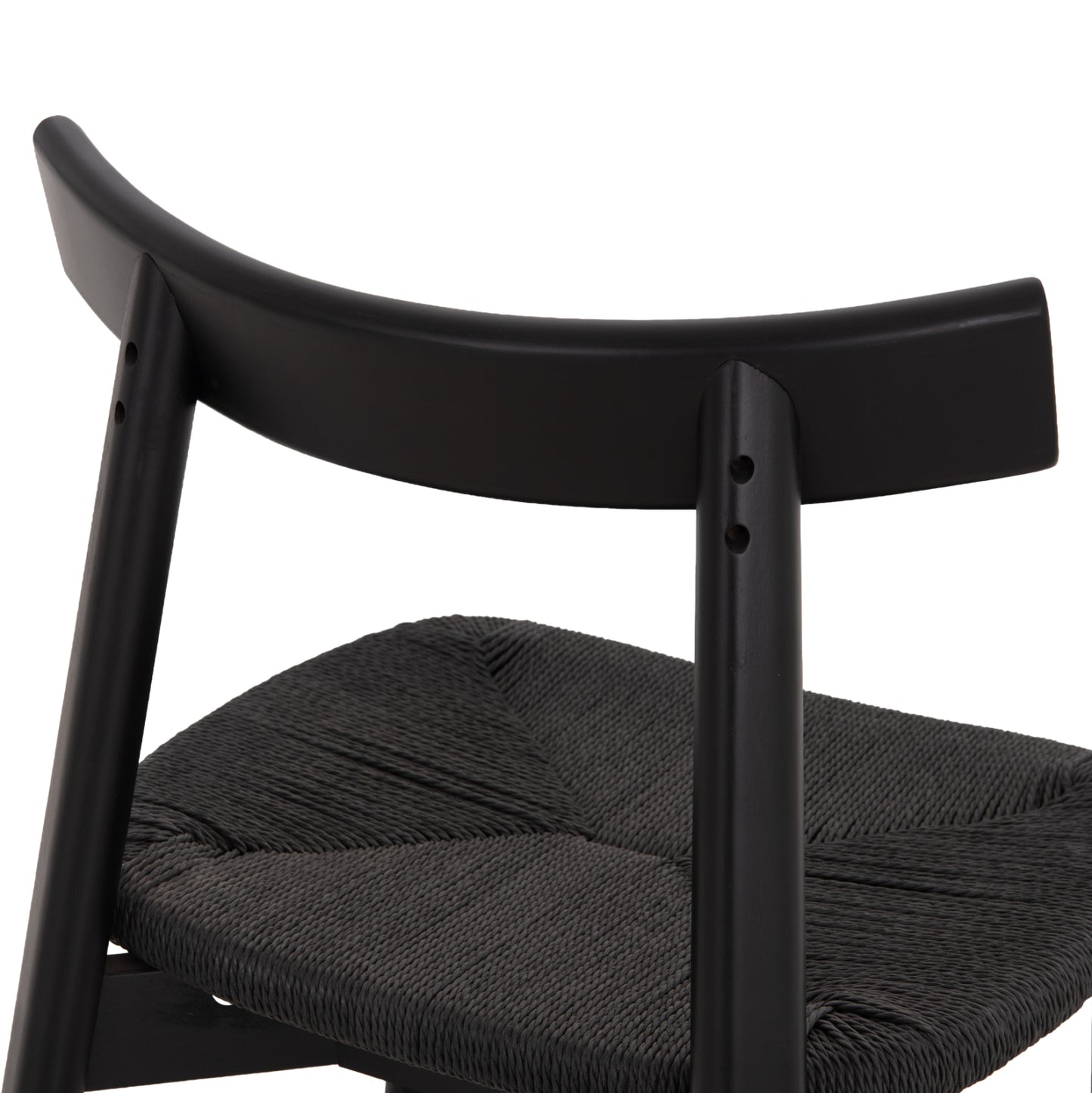 Dining Chair Osorio Hm18335.02 Rubberwood & Rope In Black 51x55x74hcm.