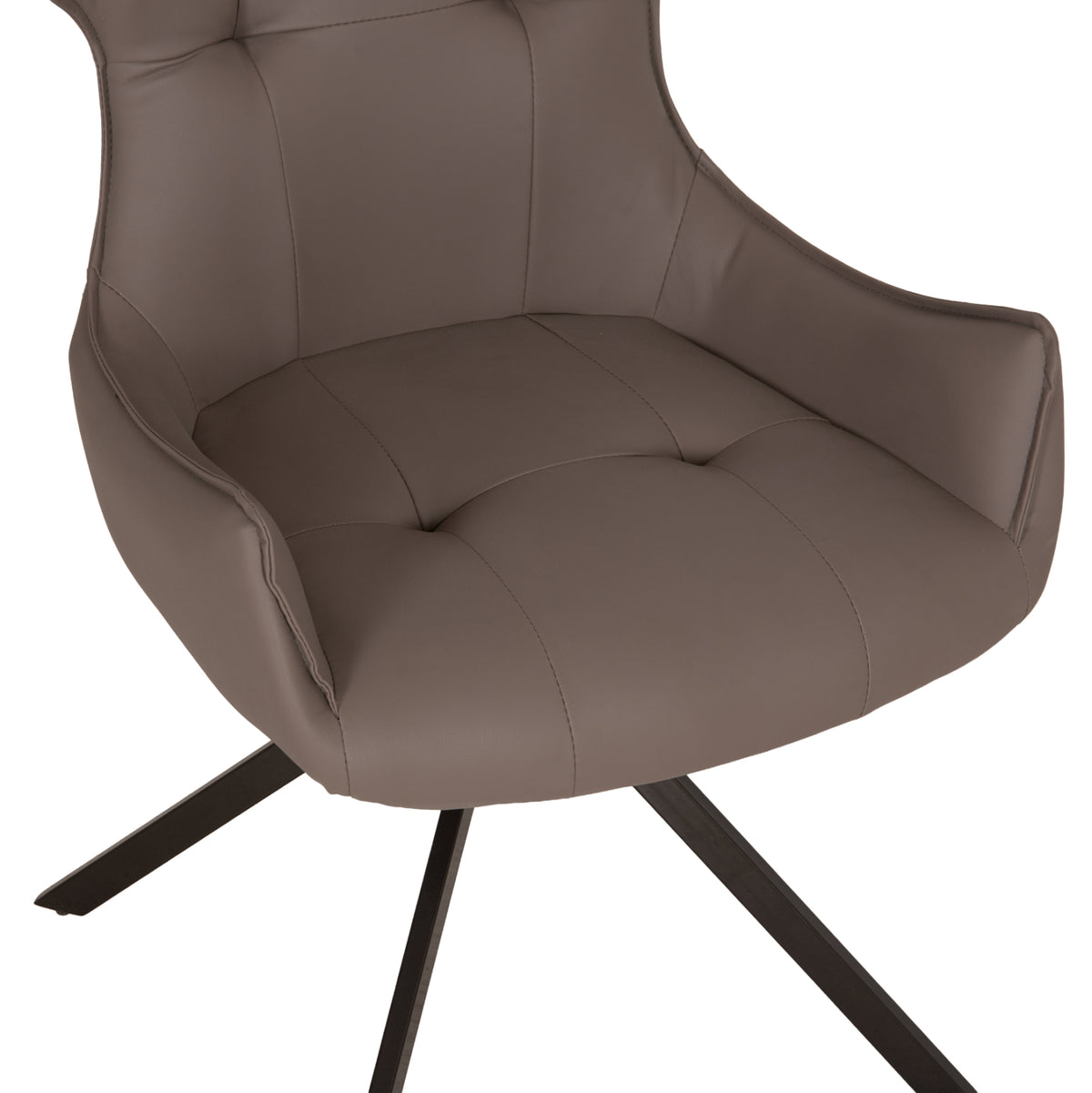 Dining Chair Kira Hm18412.01 Pu Leather In Grey--black Metal Legs 56x60x85hcm