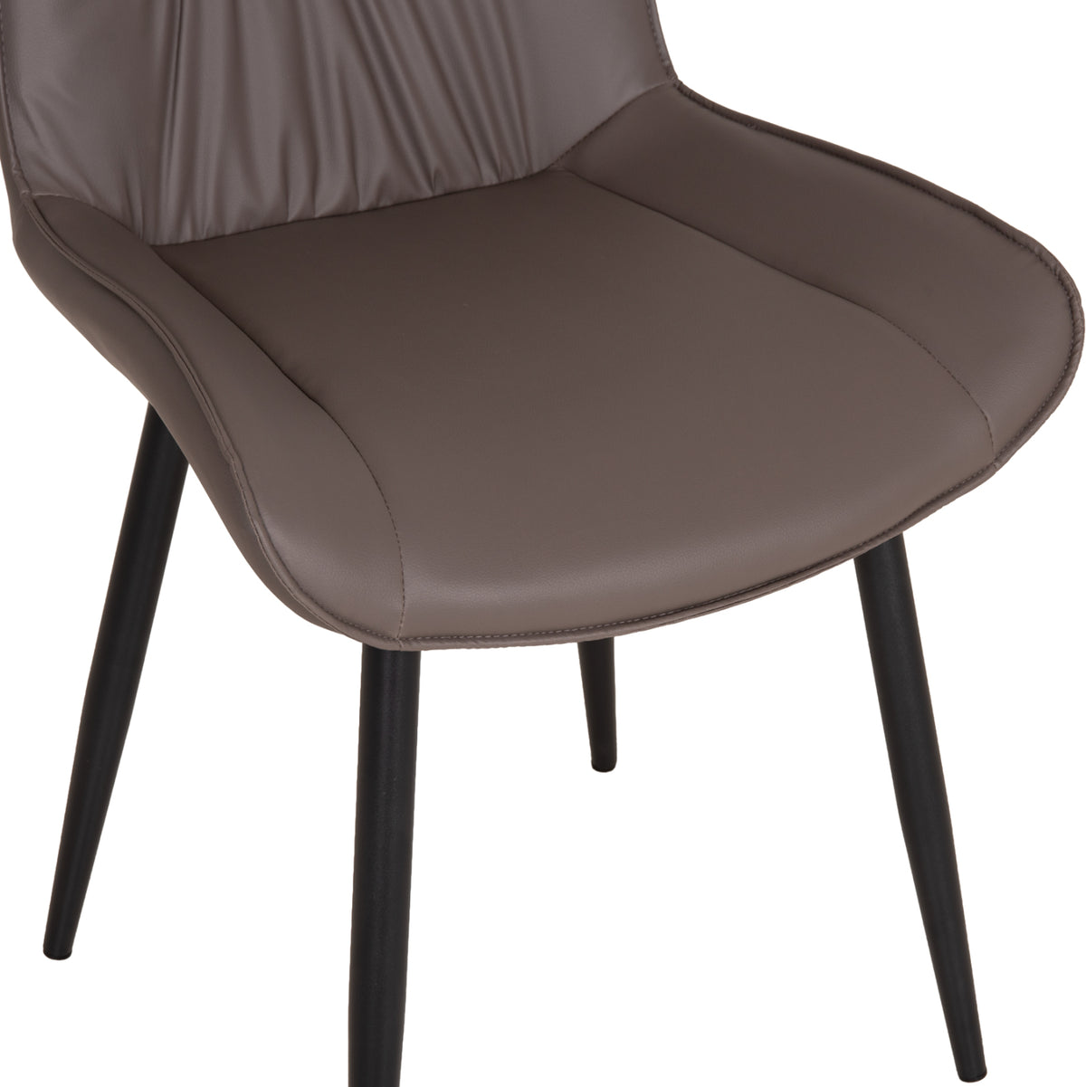 Dining Chair Eisen Hm18422.01 Grey Pu (fango)--metal Legs In Black 54x58x89hcm.