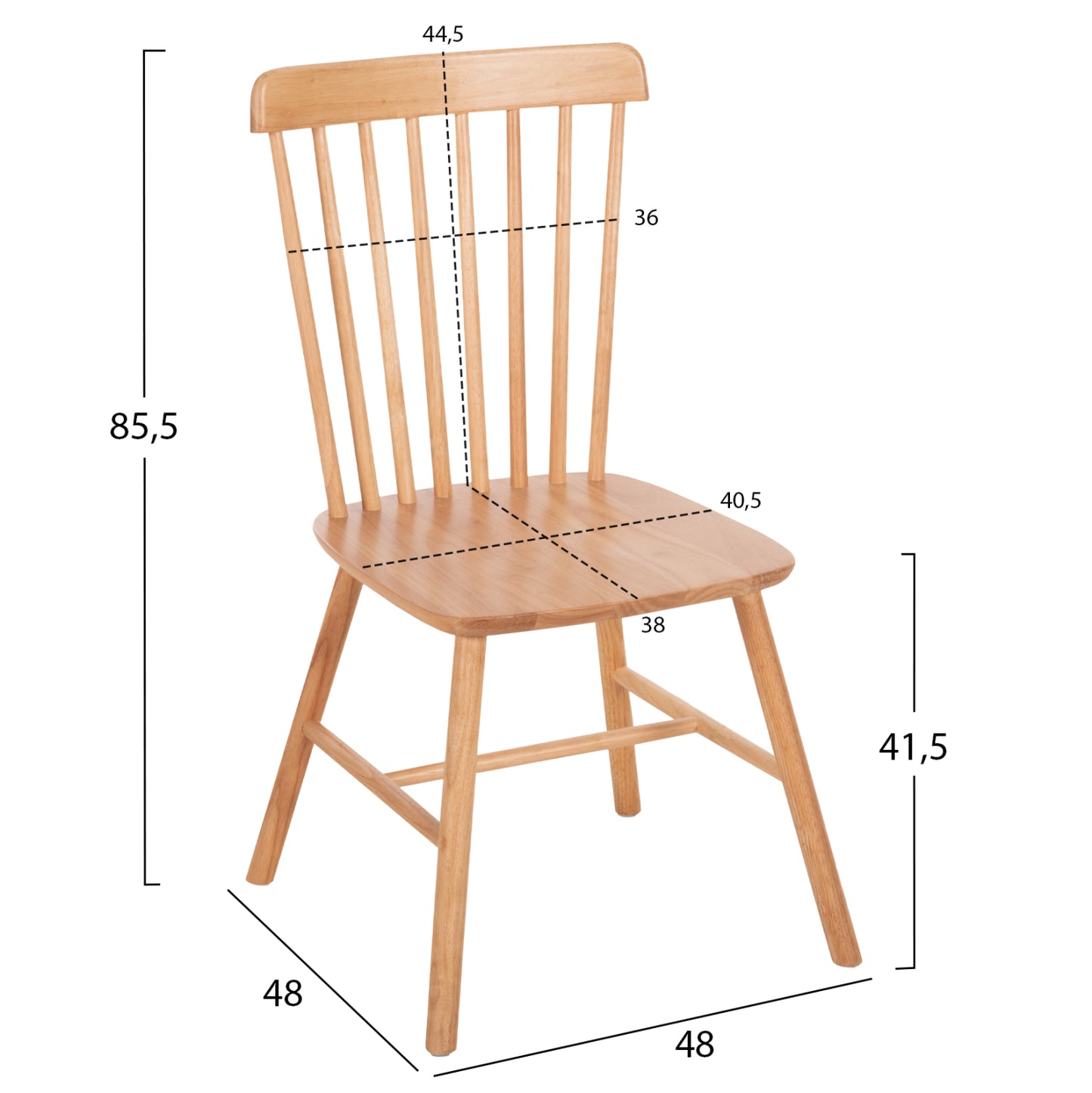 Dining Chair Lucien Hm8645.01 Beech Wood In Natural Wood Color 48x48x85,5Η Cm