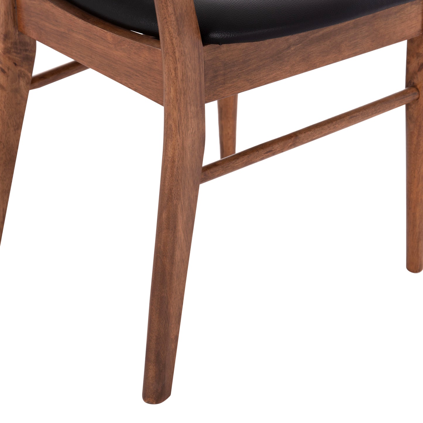 Dining Chair Sekor Hm9945.03 Rubberwood In Walnut Color-black Pu 51x48x79hcm.