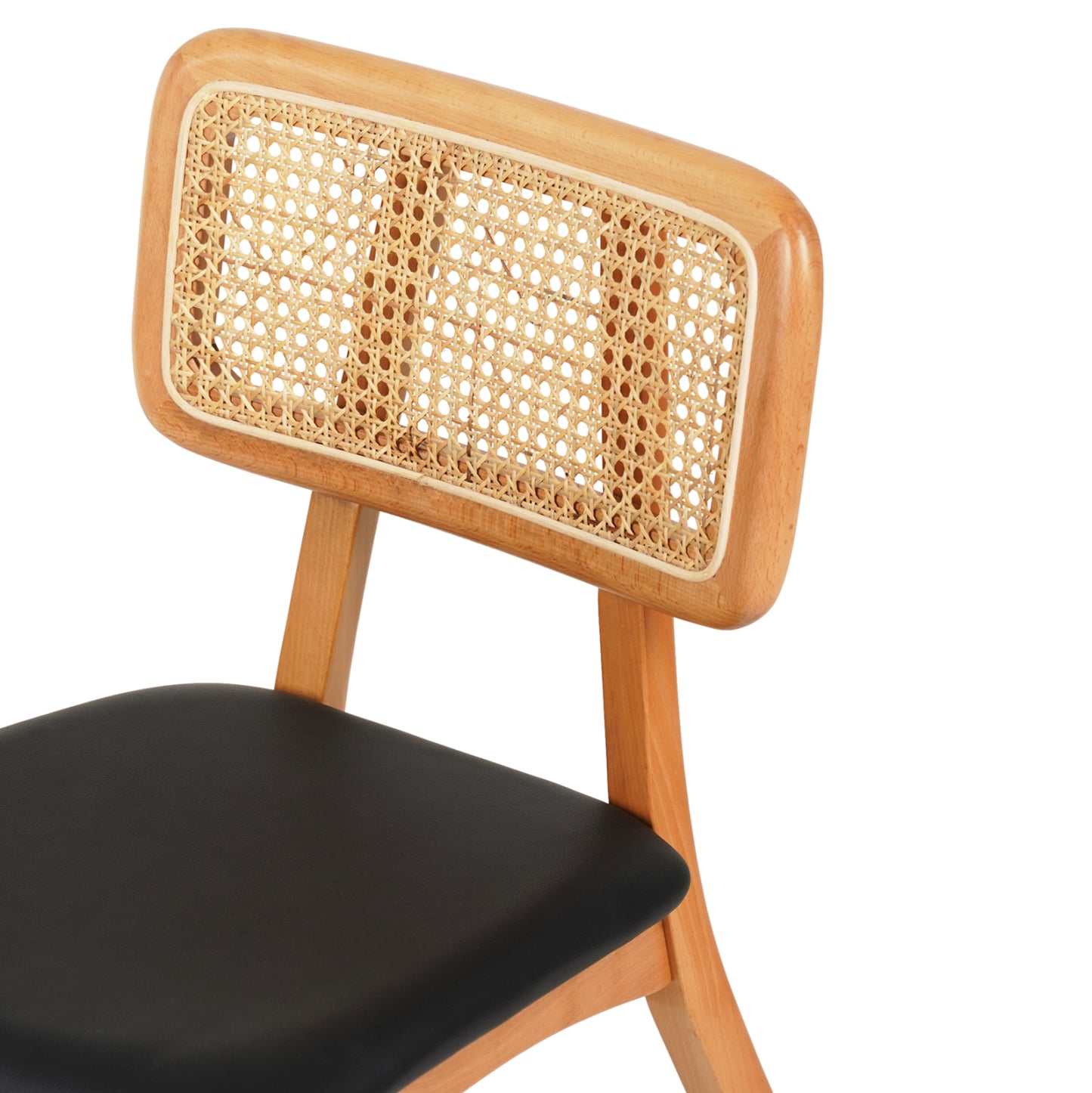 Dining Chair Luffy Hm9953.01 Beech Wood In Oak Color-black Pu 47x60x80hcm.
