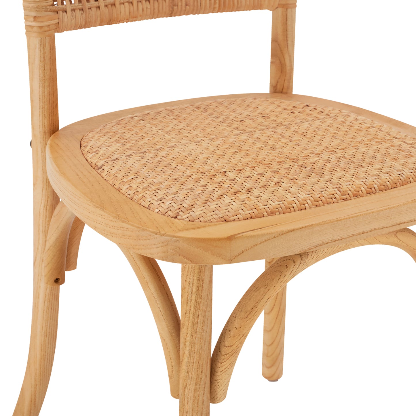 Wooden Chair With Rattan In Natural Shade Hm8752.01 49x54x89cm
