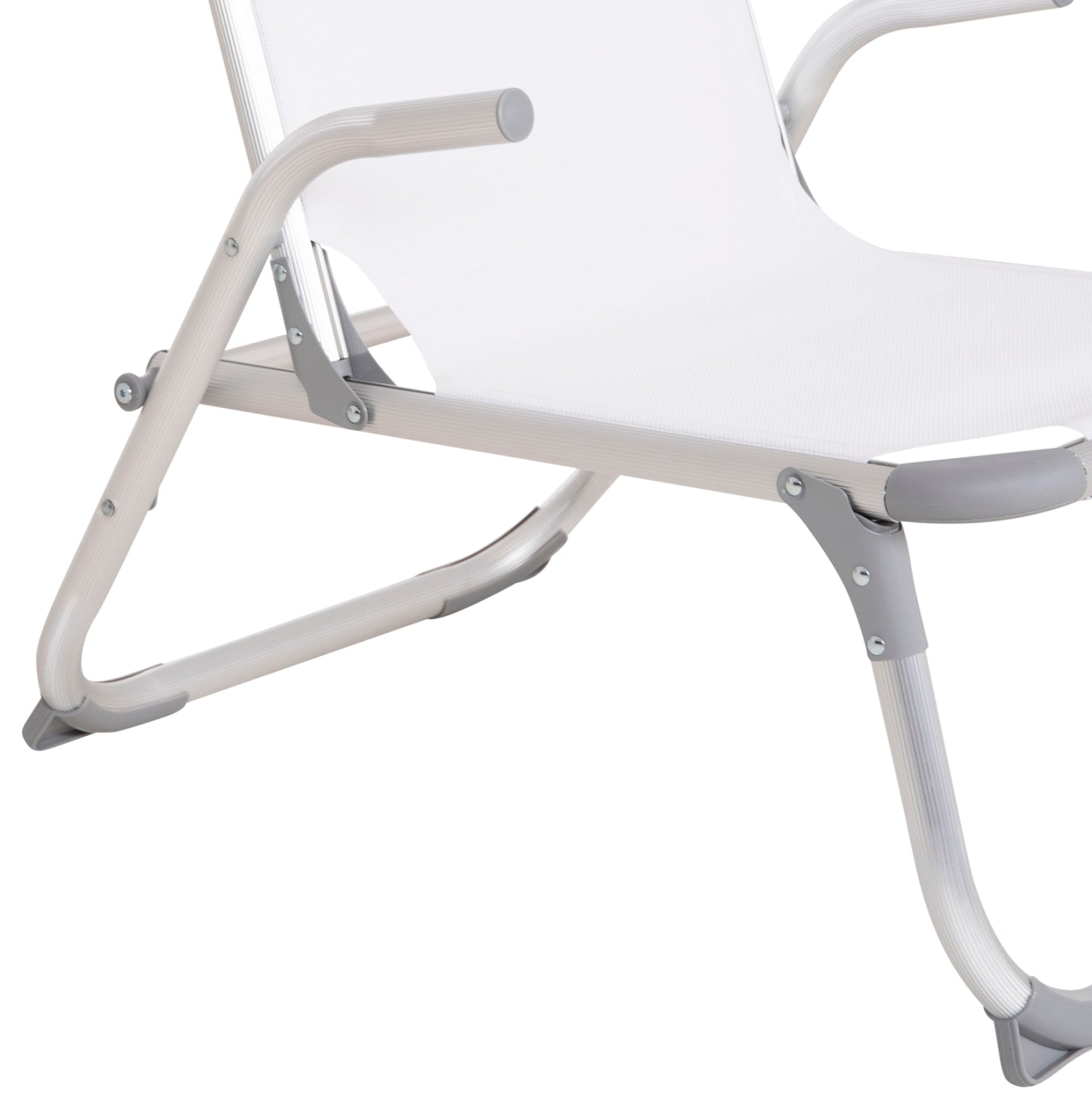 Raised Beach Chair Heavy Duty Aluminum Almira Hm6431.03 White Textilene 53x68x80hcm