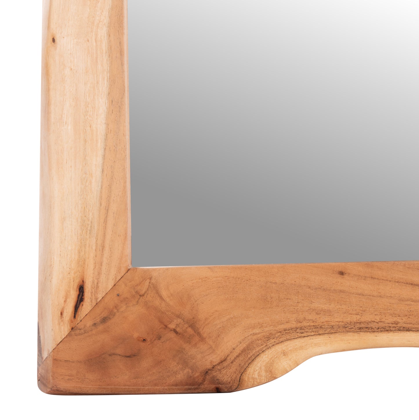 Wall Mirror Zion Hm8186.21 Solid Acacia Wood-light Natural Wood Color 140x80x4(thickness)cm.