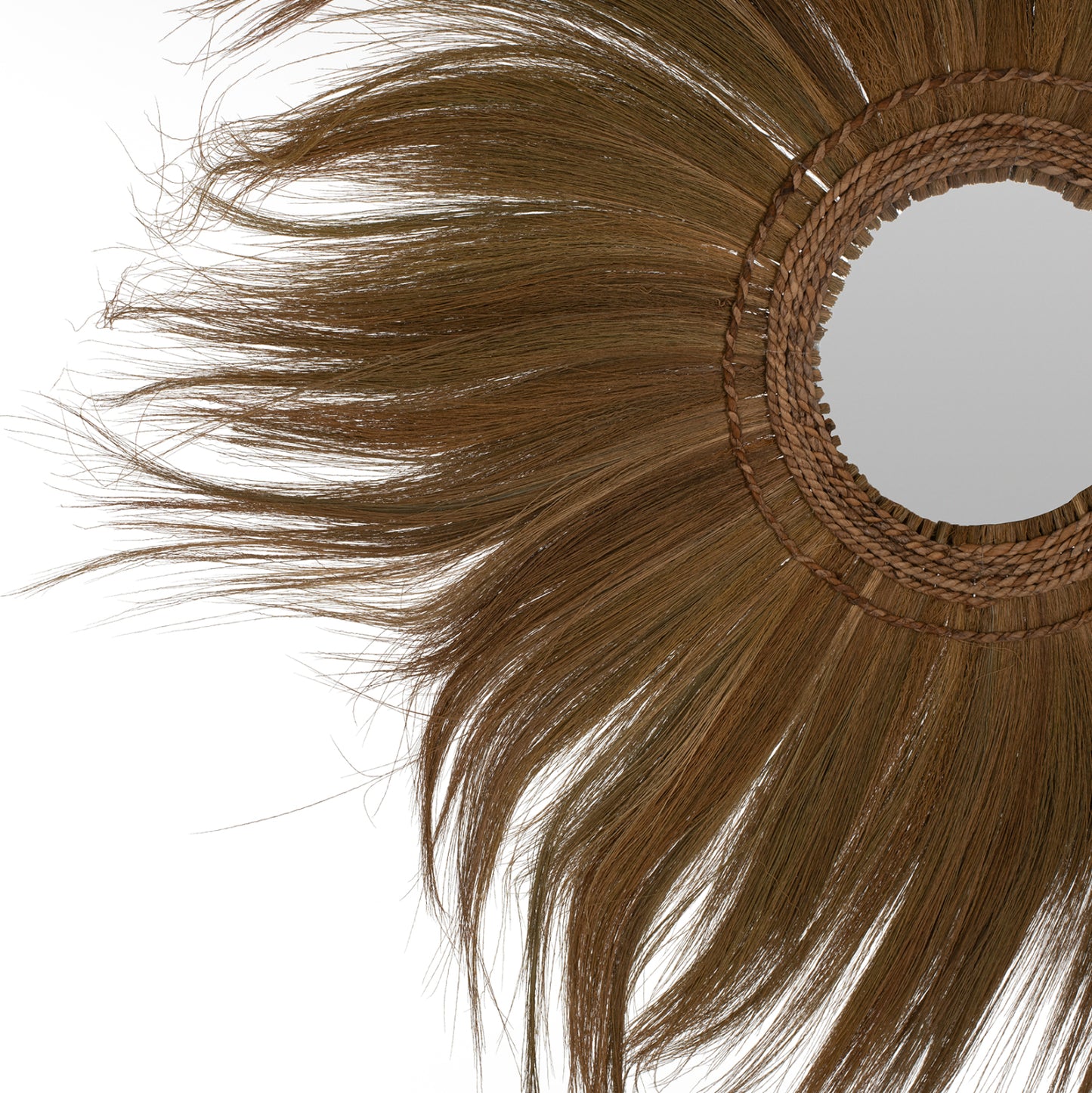 Mirror Round With Banana Bark Frame Natural Color 100x4x100 Cm.hm7735