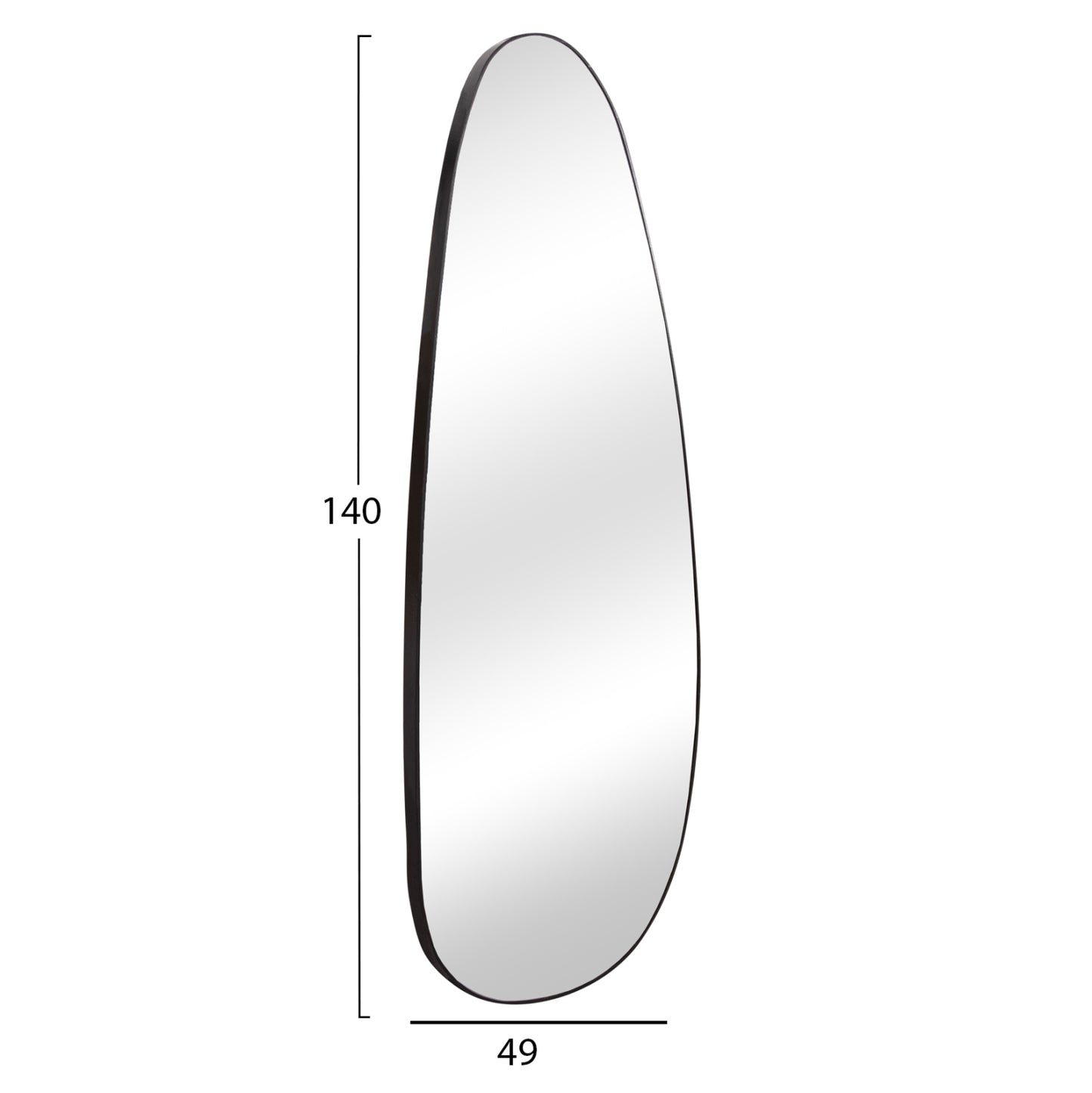 Wall Mirror Crither Hm4486.11 Mdf Frame In Black Coloring 49x140hcm.