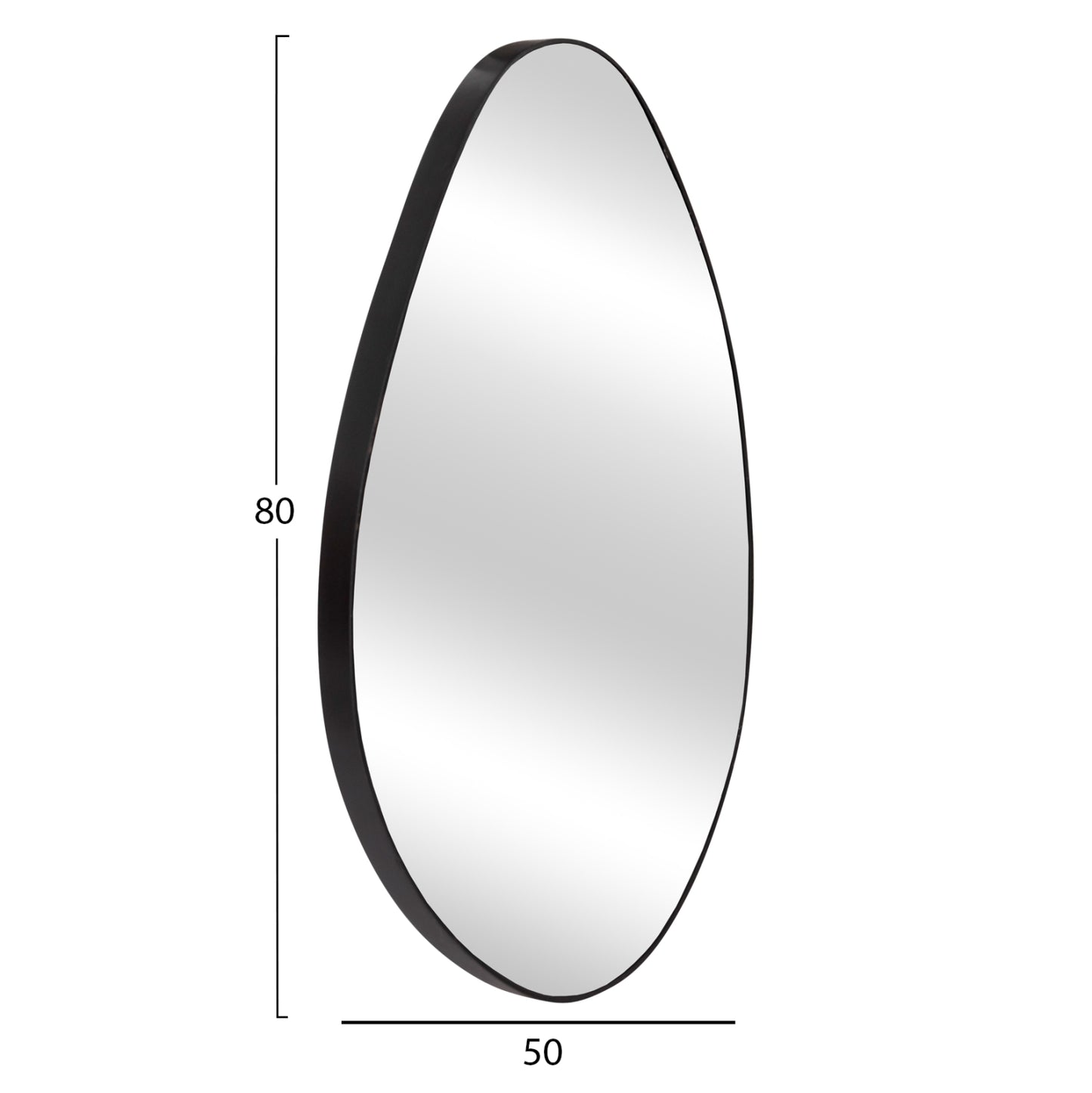 Wall Mirror Drop Hm4488.11 Mdf Frame In Black 50x80hcm.