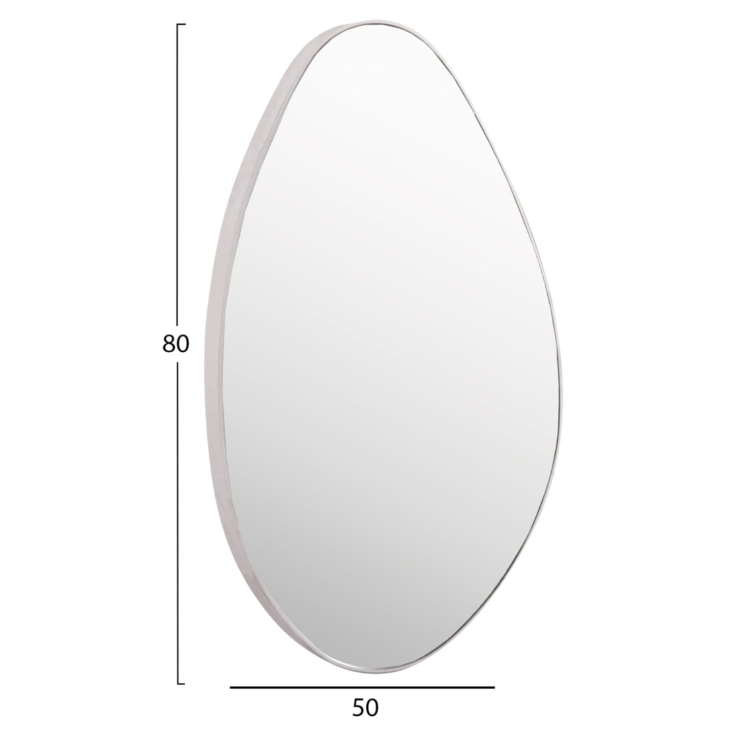 Wall Mirror Drop Hm4488.12 Mdf Frame In White 50x80hcm.