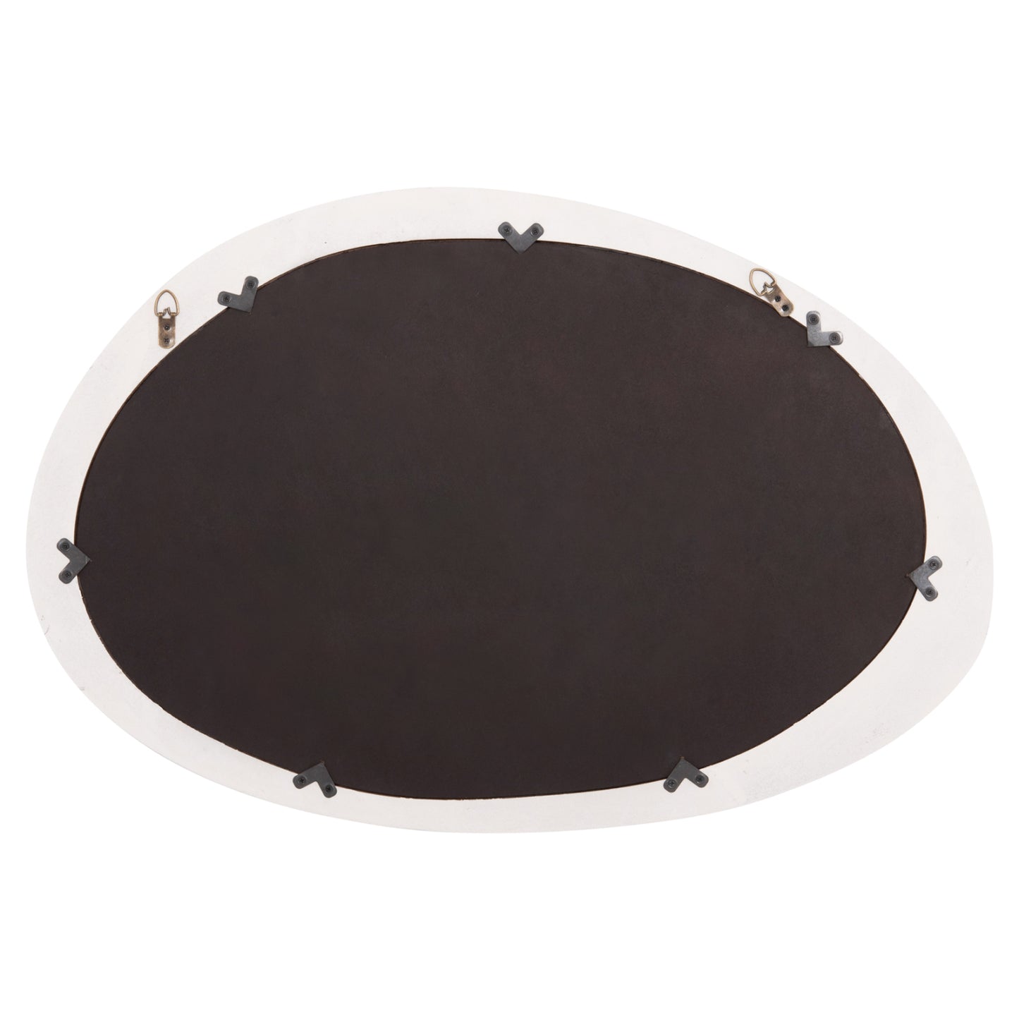 Wall Mirror Oval Series Santorini Hm4514 Mdf In Off-white 48x3,2x60hcm.