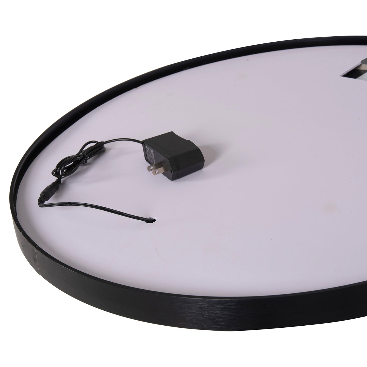 Wall Mirror Round Image Hm9579.01 Aluminum In Black-led Light Φ60x3cm.
